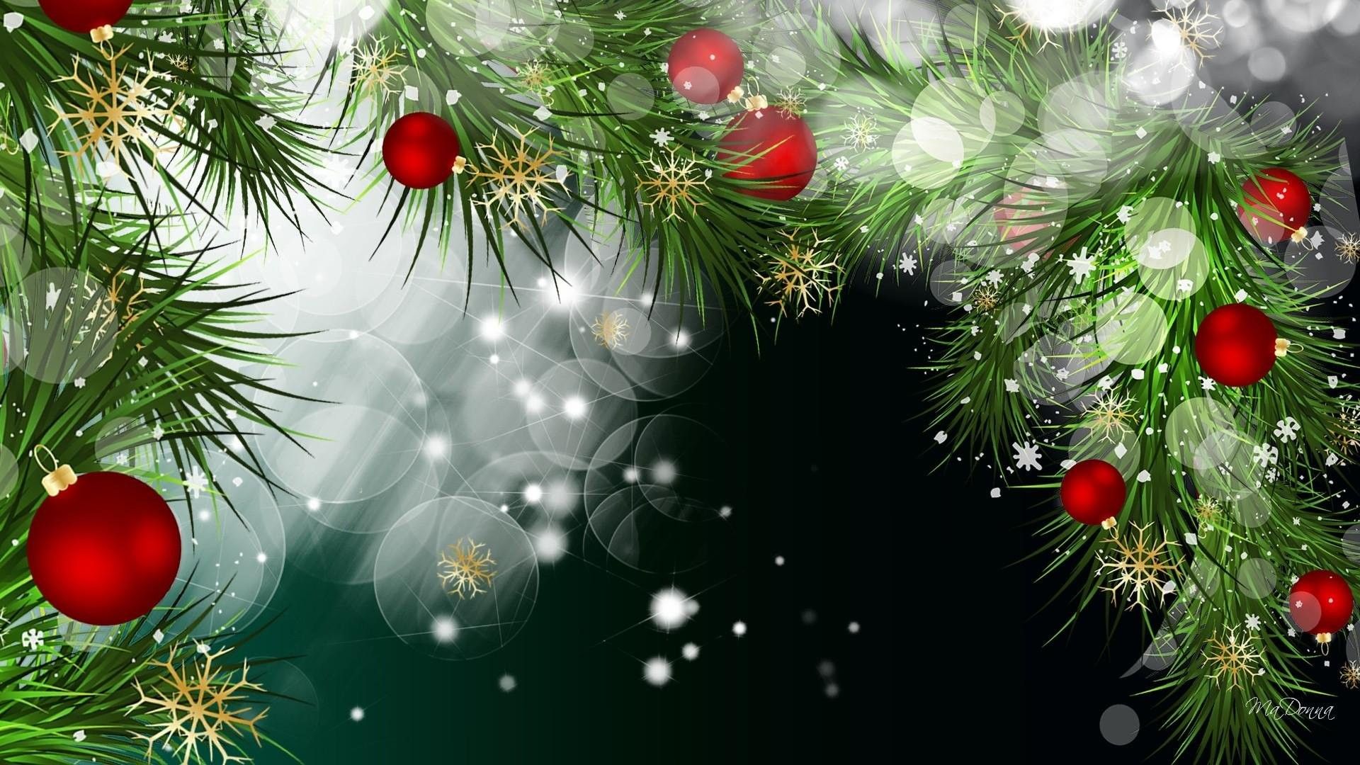 red and green christmas tree background