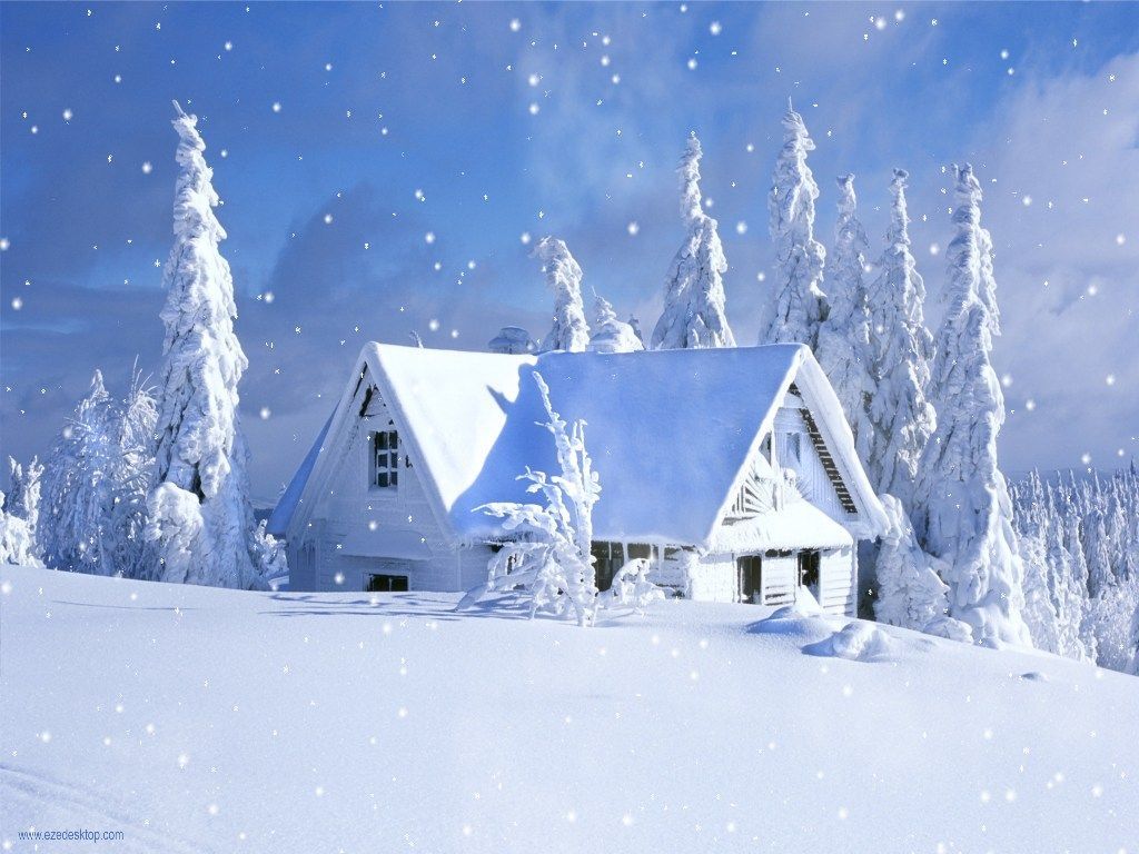 Snow Falling Winter Scene Wallpapers Wallpaper Cave