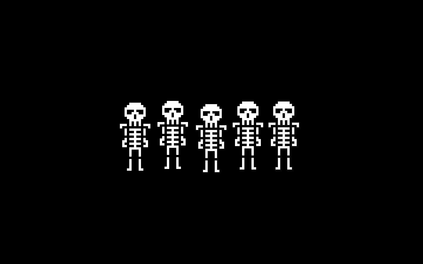8 Bit City: 8 Bit Skeleton Wallpaper