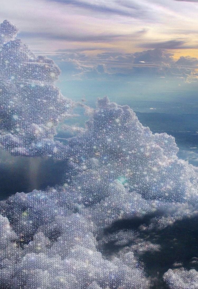 Aesthetic Wallpaper Glitter Clouds