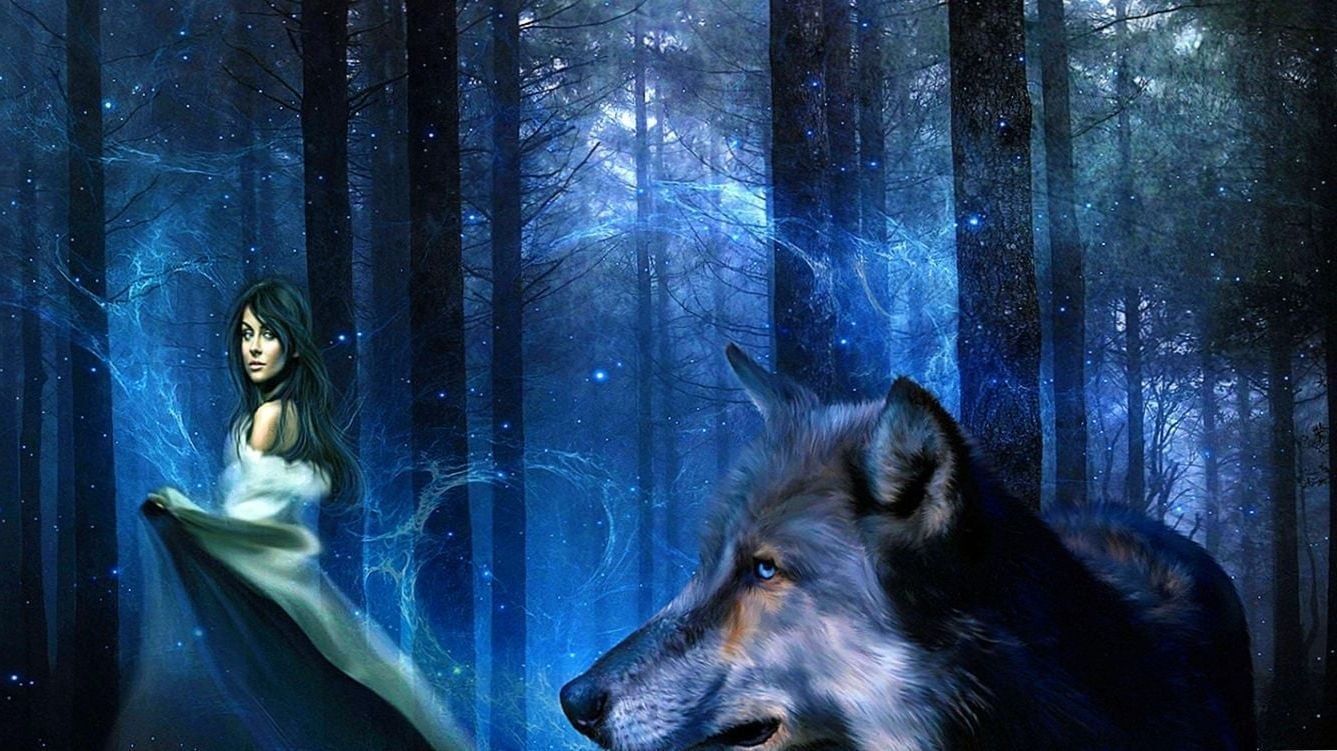 Free Wolf And Girl HD Wallpaper Wallpaper.Pro