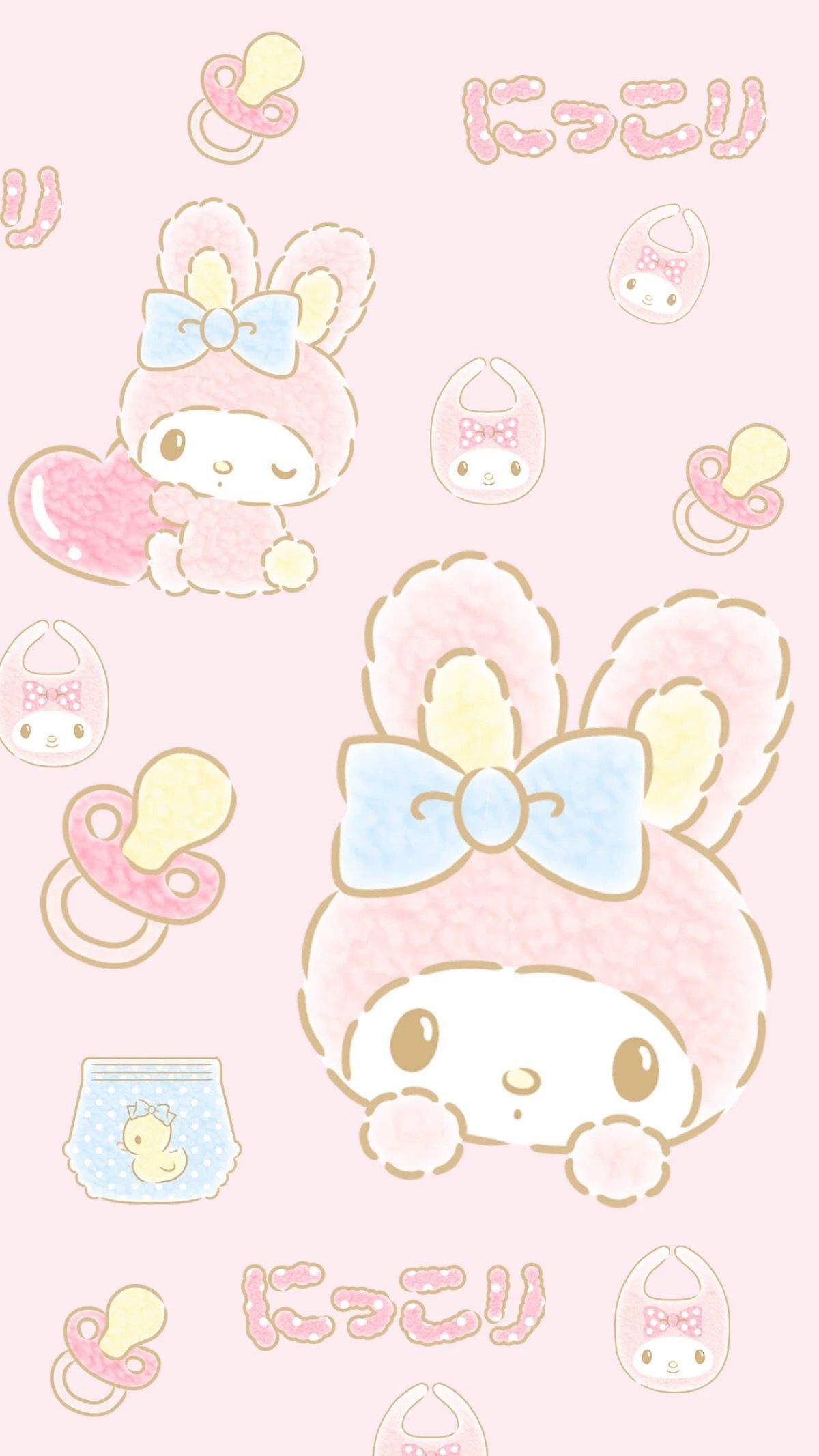 My Melody baby wallpaper. So adorable, #mymelody #sanrio #pastel #wallpaper. My melody wallpaper, My melody, Hello kitty wallpaper