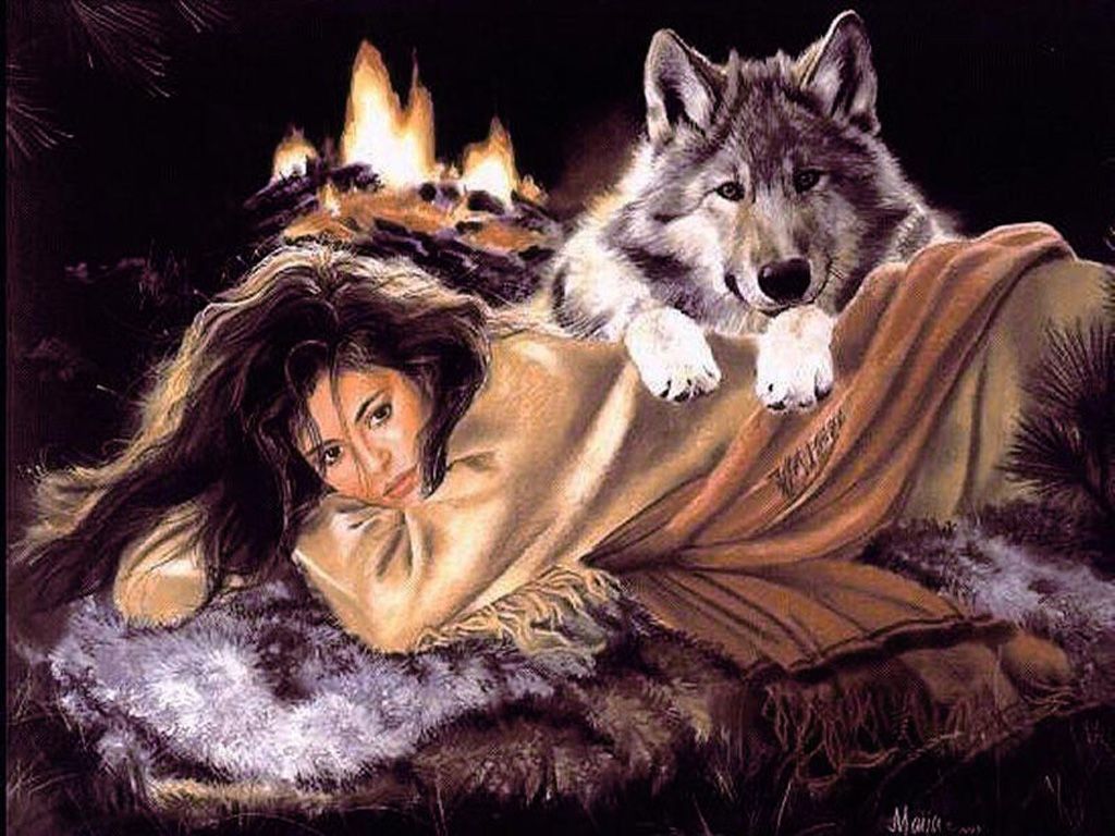 Indian and Wolf Wallpaper Free Indian and Wolf Background