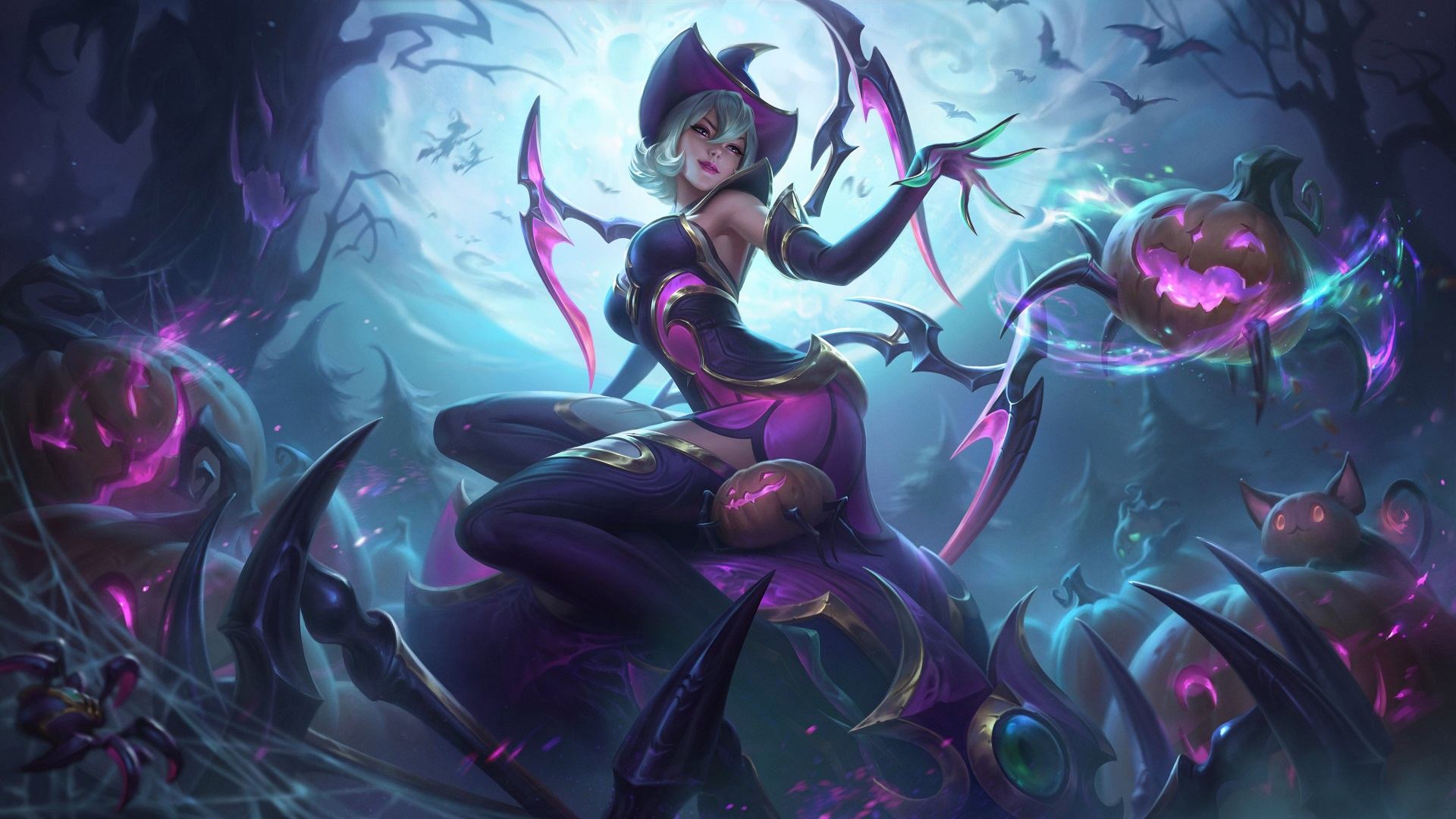 Pumpkin Prince Amumu and Bewitching Elise Wallpaper (Full HD arts) [Artist: Riot Games] of Legends Clan [anime pics & digital art]