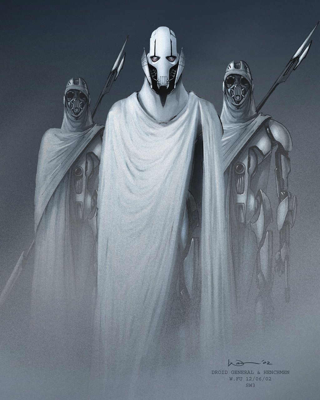 General Grievous And Henchmen (Magnaguard) Concept Art By Warren Fu. • R StarWars. Star Wars Image, Star Wars Characters, Star Wars Artwork