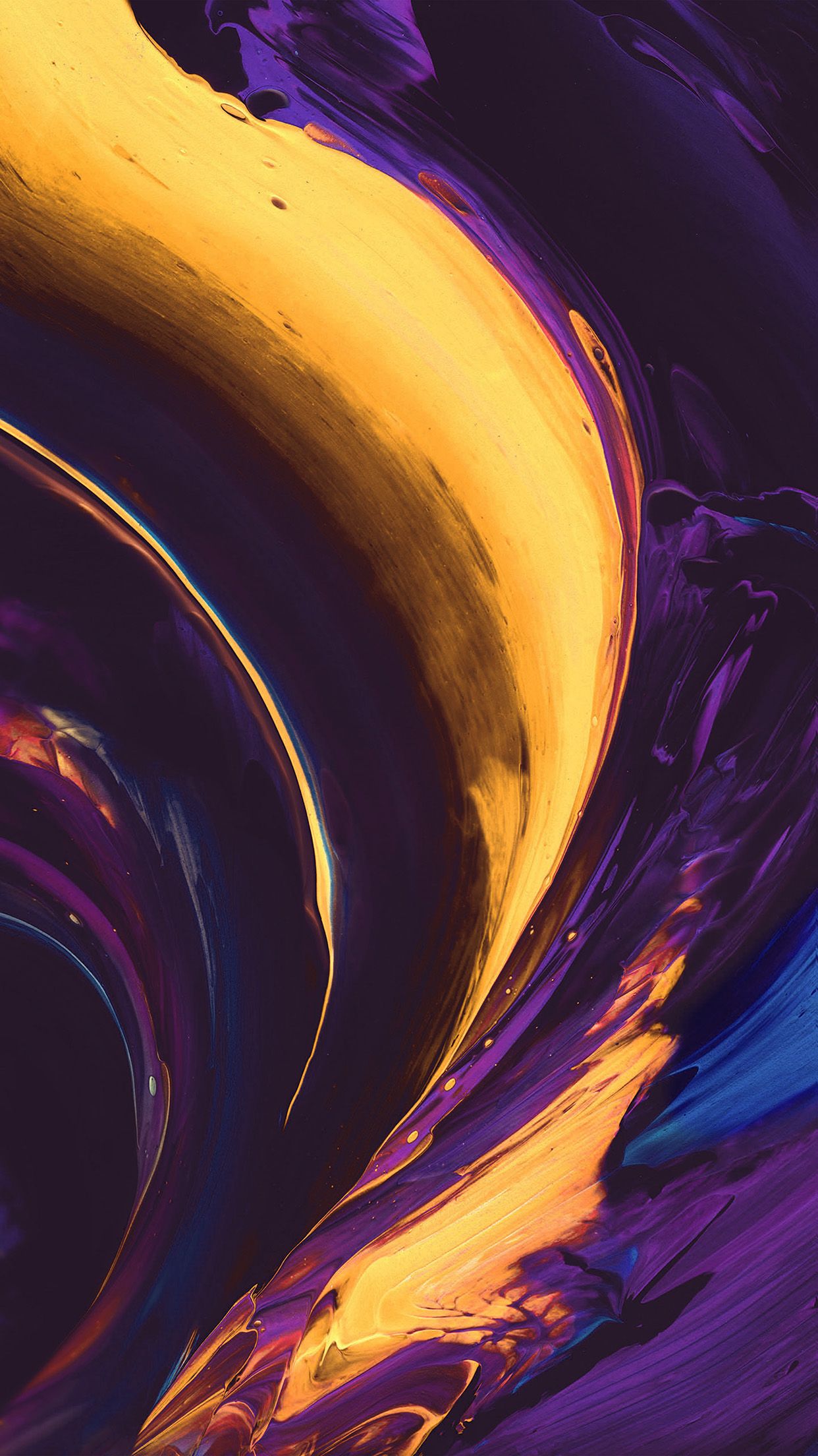 Htc Abstract Art Paint Pattern Purple Yellow Color Wallpaper