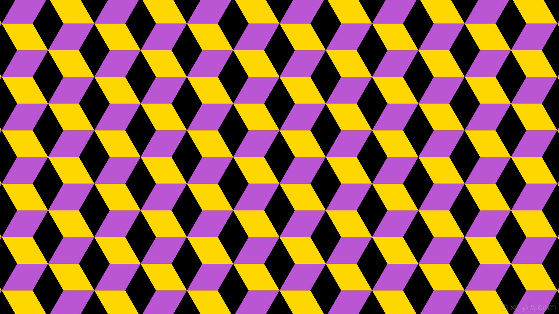 1920x Wallpaper Yellow Purple 3D Cubes Black Medium And Yellow Cubes