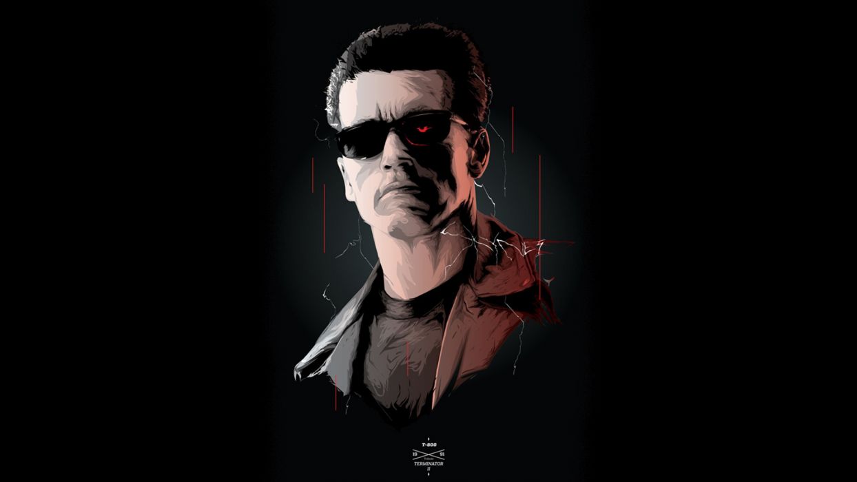 Arnold Schwarzenegger Terminator Black Cyborg Robot wallpaperx1080