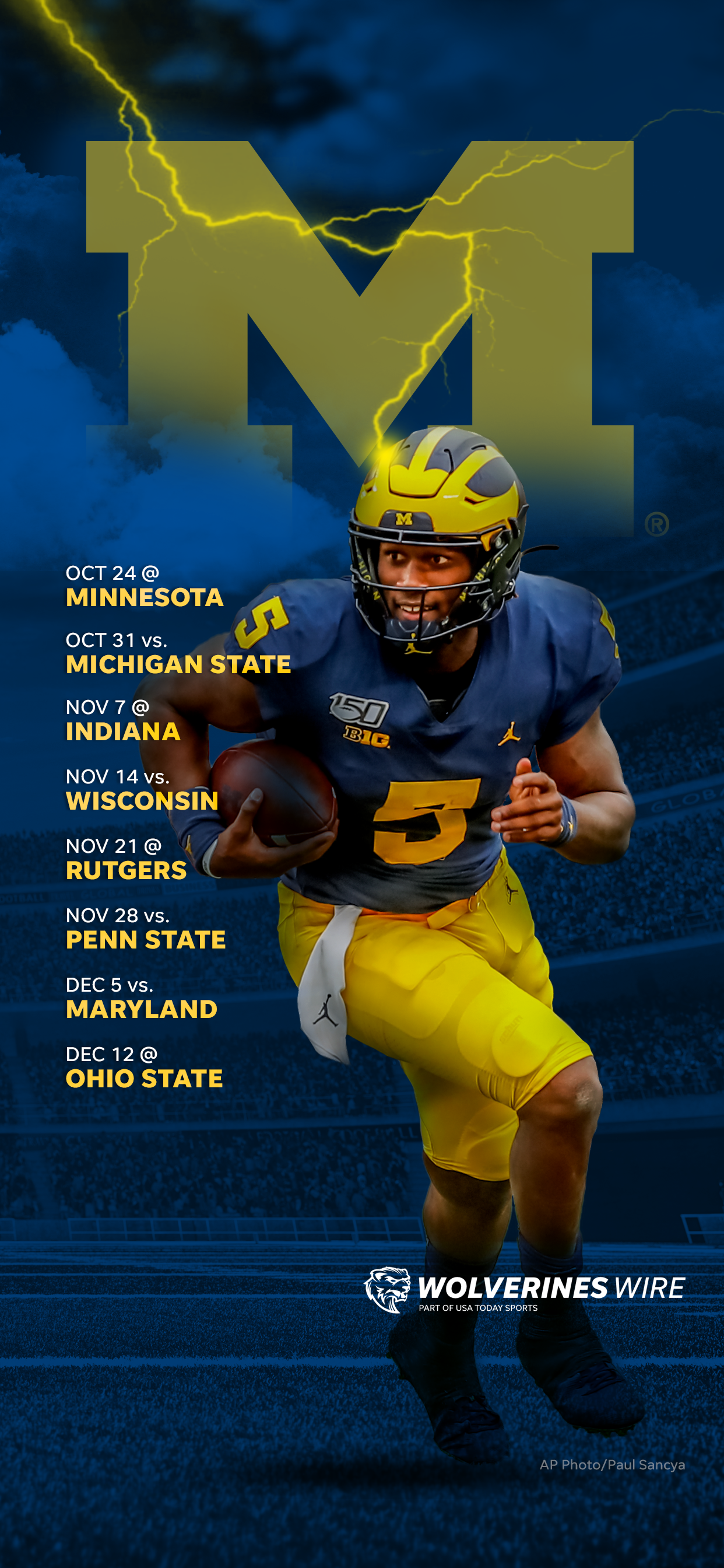 Michigan football 2020 schedule downloadable wallpaper