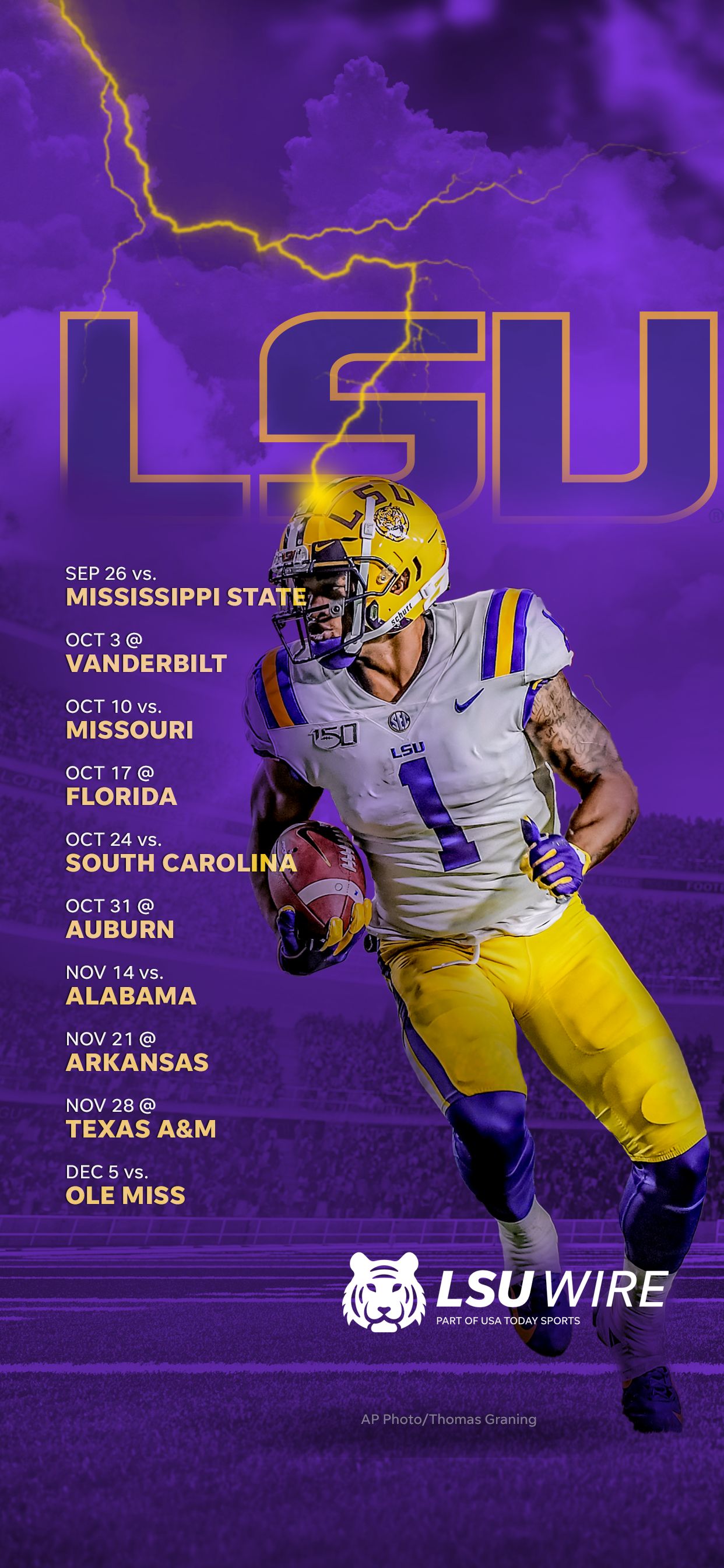LSU Tigers Football Schedule: Downloadable Wallpaper