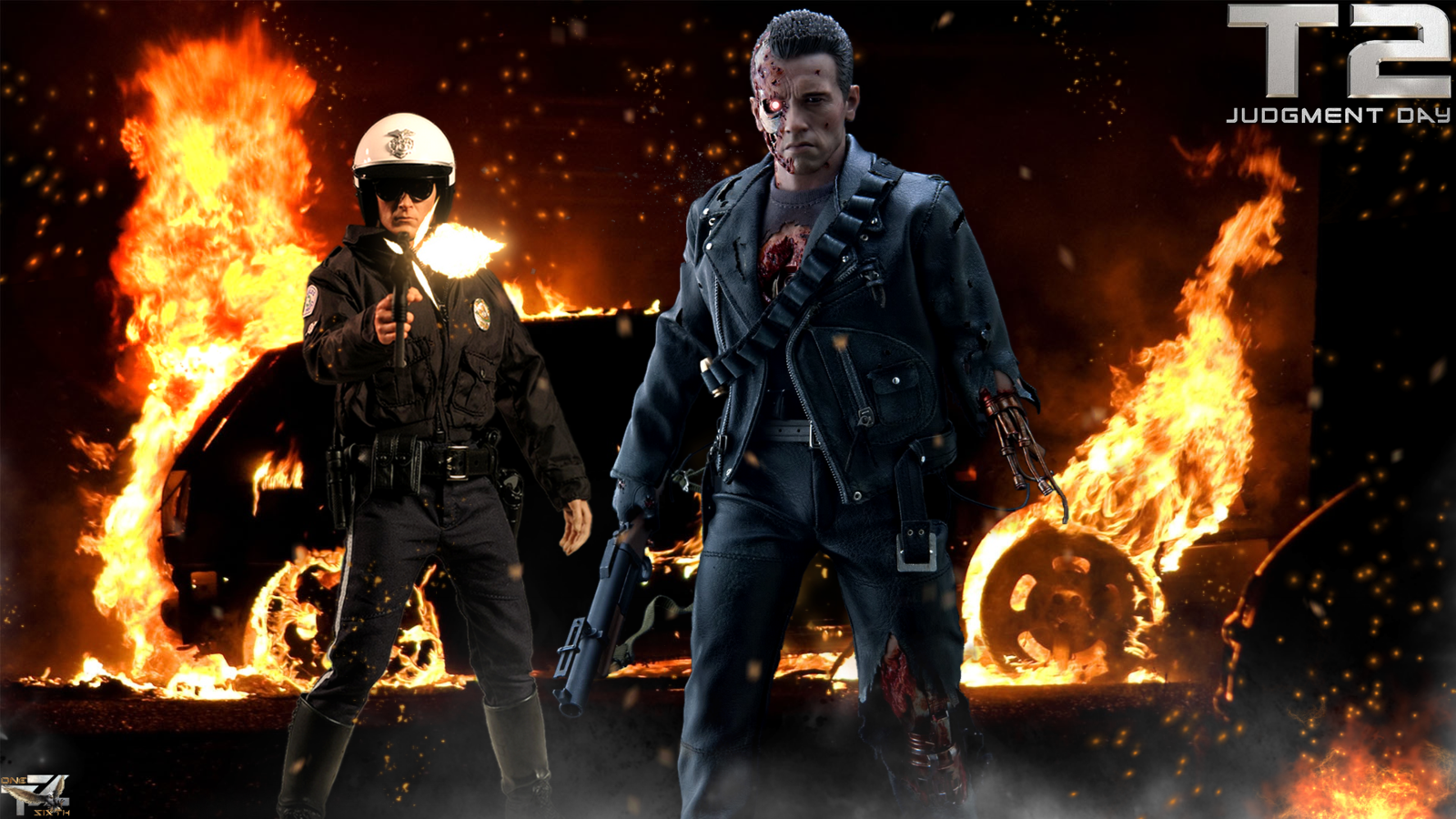 Terminator 2 T 800 T 1000 Hot Toys HD Wallpaper By D CDesigns