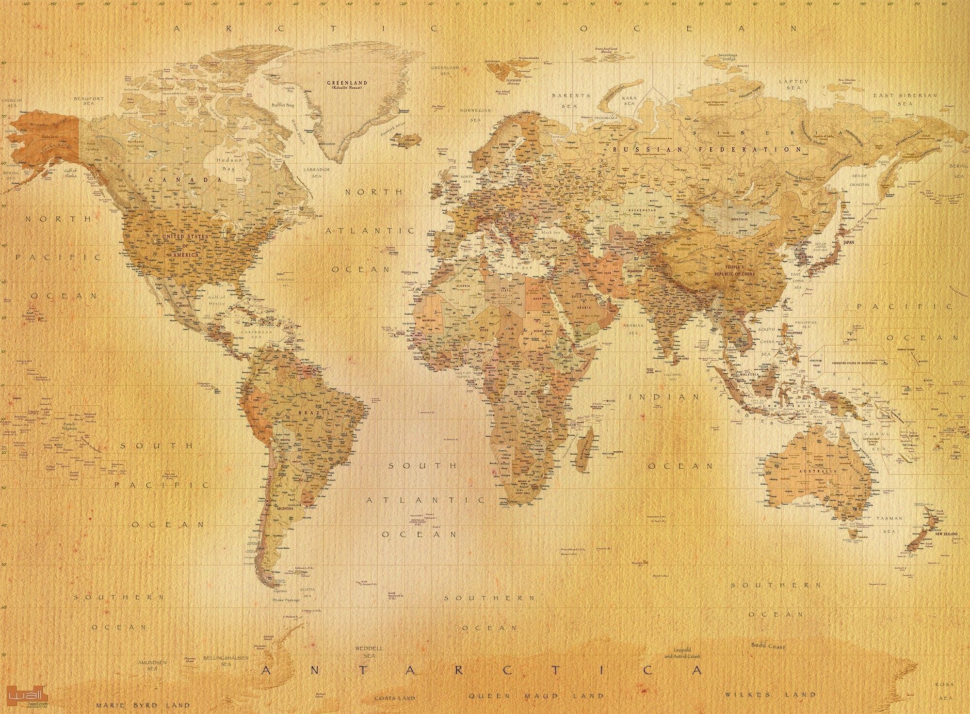 Antique World Map Wallpaper Free Antique World Map Background