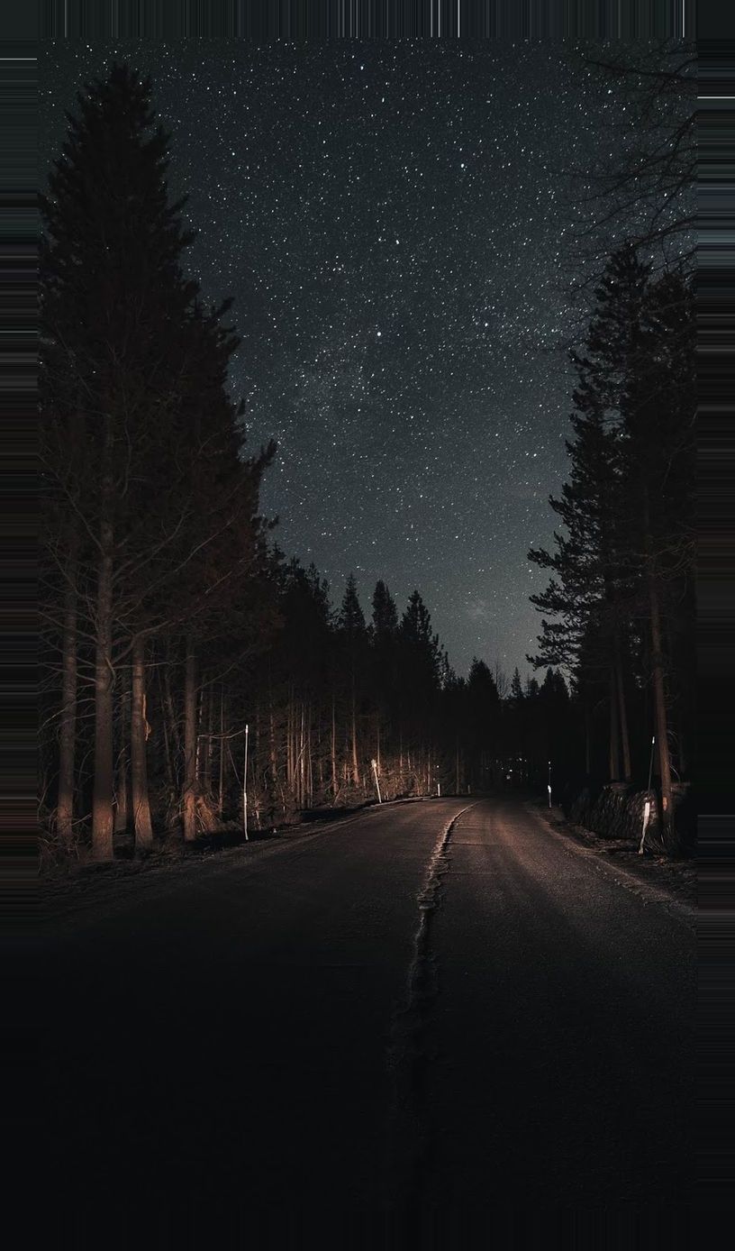 iphone #night #Road #Wallpaper cute winter Road in the night #iphone #night #road #iPhone #nig. Beautiful nature wallpaper, Nature wallpaper, Night sky wallpaper