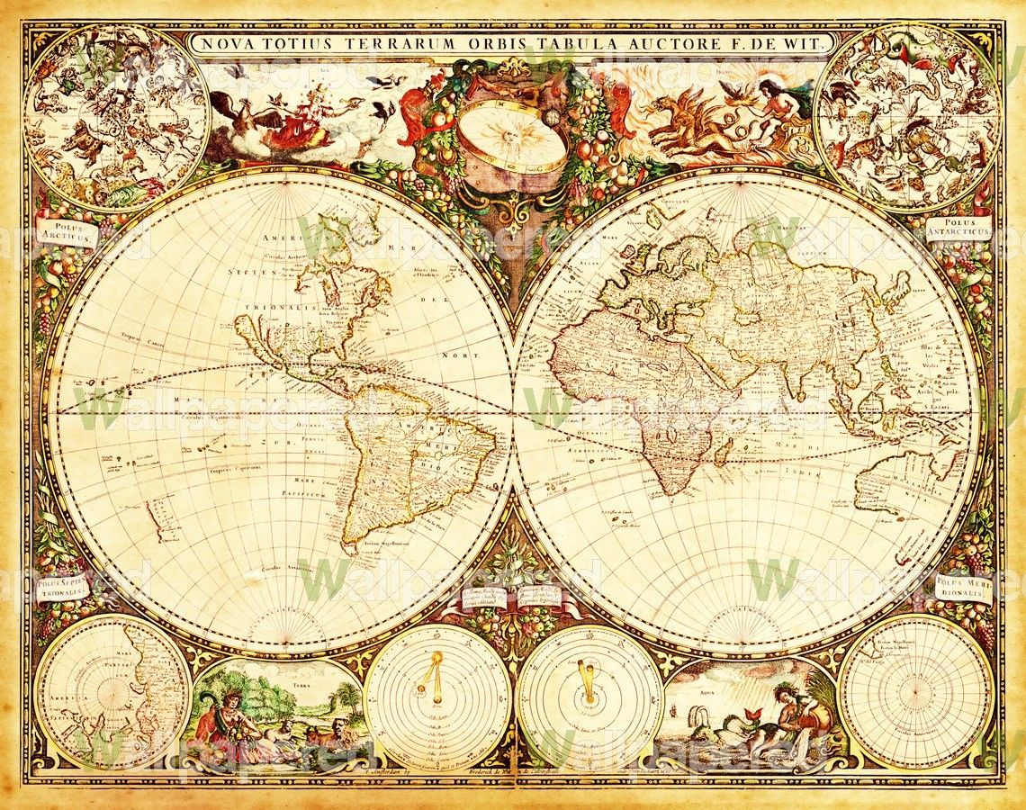 Antique world map. Antique world map, Map wallpaper, World map wallpaper