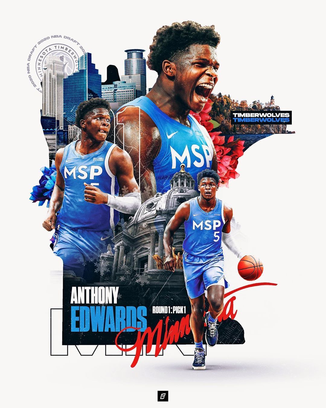Enrique Castellano on Instagram: “With the first pick in the 2020 NBA Draft, the Minnesota. Sports design ideas, Sports design inspiration, Sports graphic design