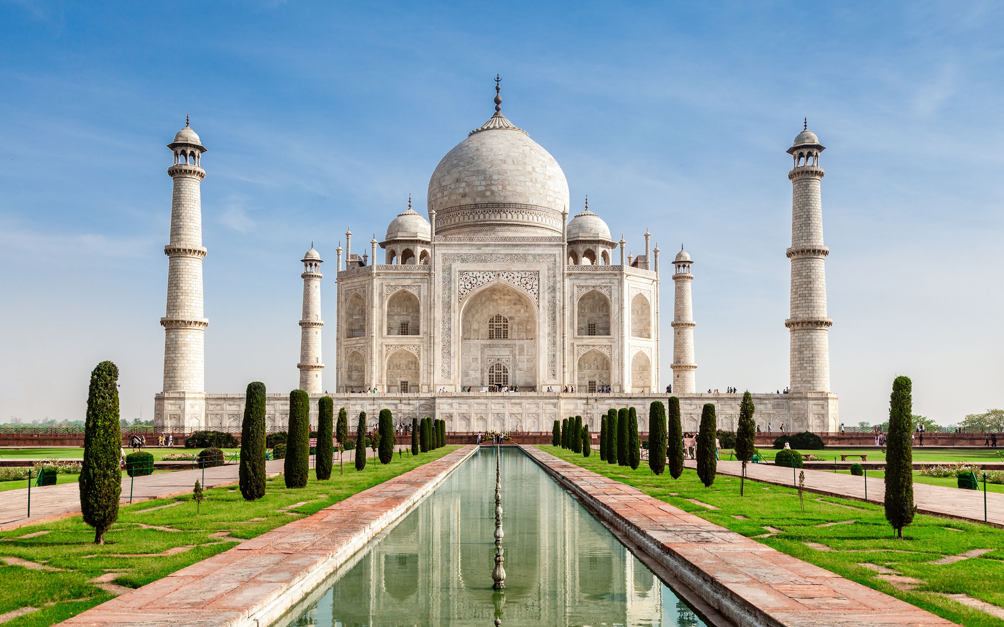Wallpaper Taj Mahal Mosque Agra India Uttar Pradesh 3840x2400