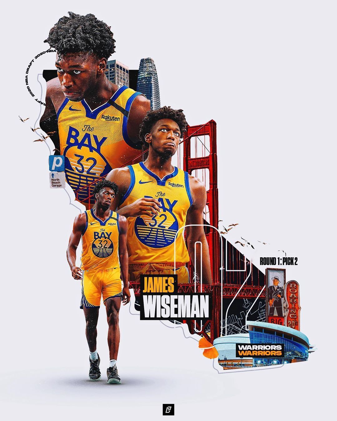 Enrique Castellano on Instagram: “With the second pick in the 2020 NBA Draft, the. Golden state warriors wallpaper, Sport poster design, Sports design inspiration