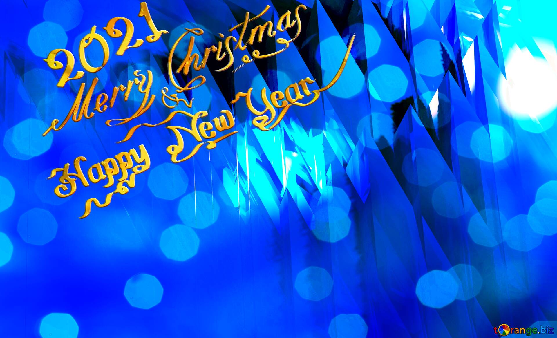 Download Free Picture Blue Futuristic Shape. Computer Generated Abstract Background. Happy New Year 2021 Card Background Merry Christmas On CC BY License Free Image Stock TOrange.biz Fx №183267