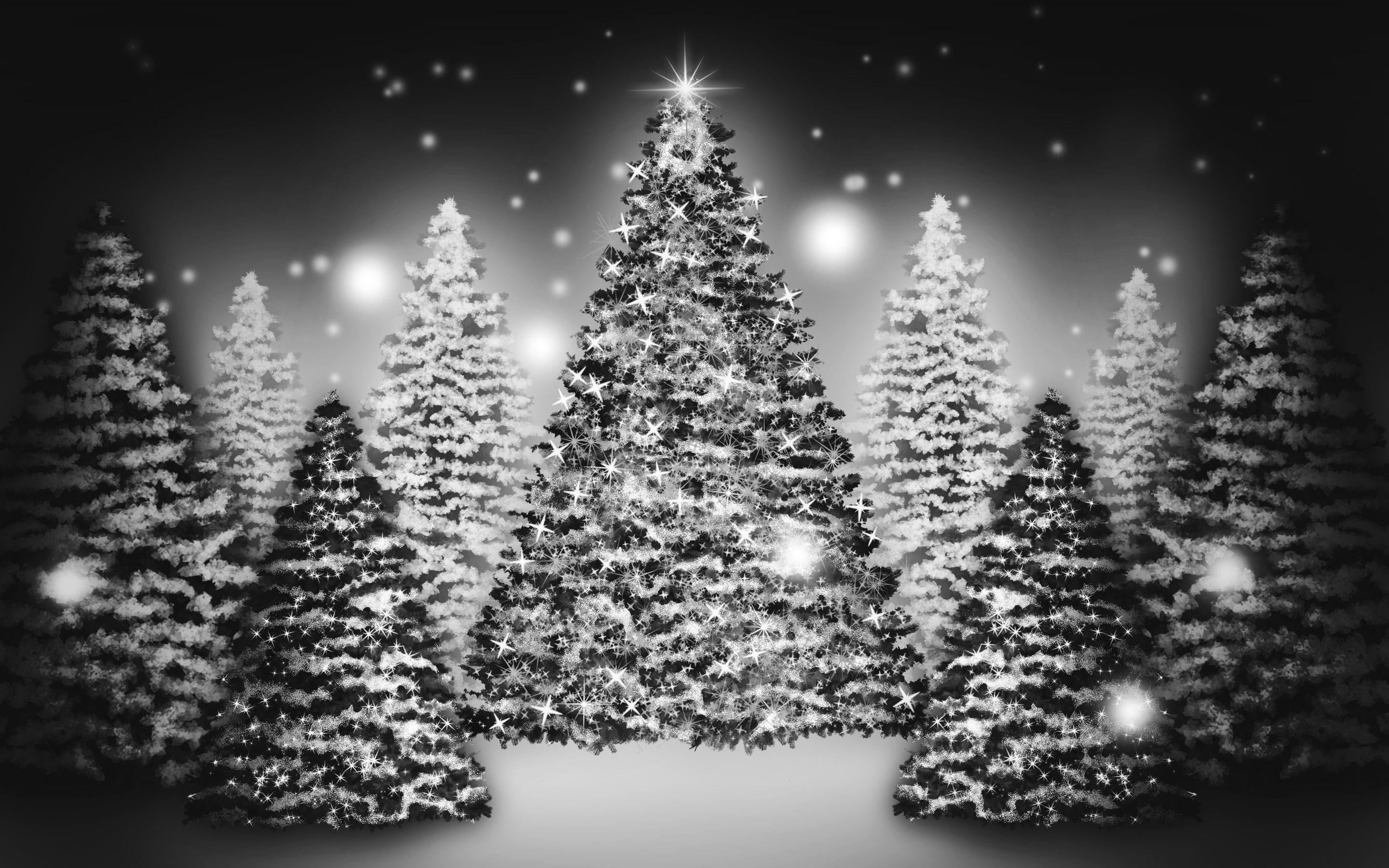 Snowy Christmas Tree Wallpaper