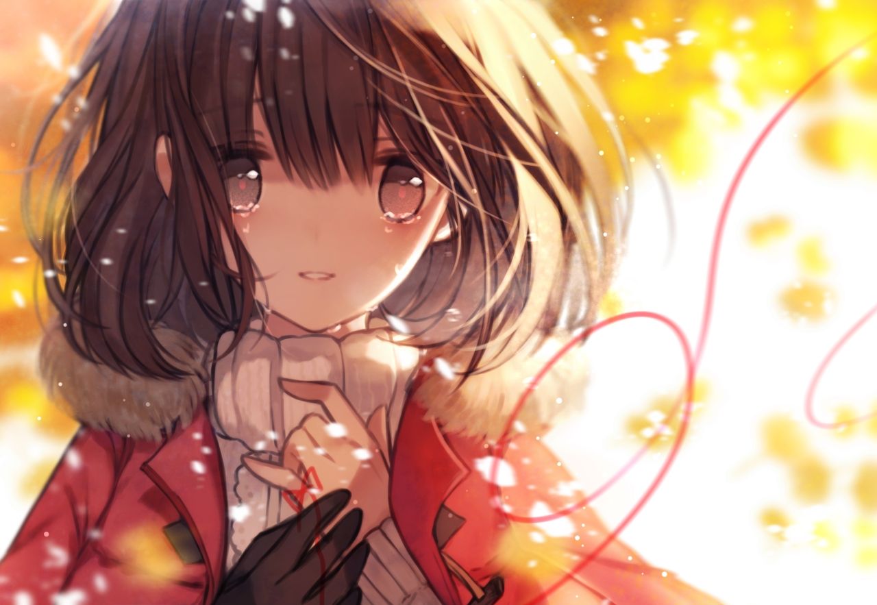 autumn brown eyes brown hair close original short hair tears yasiromann. konachan.com.com Anime Wallpaper