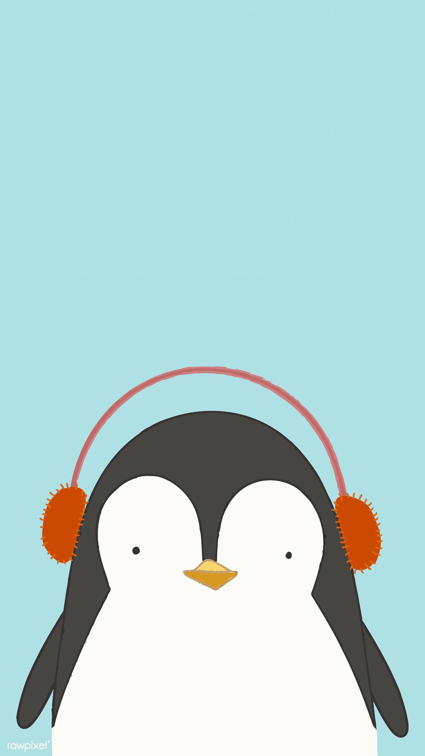 Cute penguin listening to music mobile phone wallpaper vector. free image / marinemynt. Cute penguins, Penguins, Phone wallpaper design