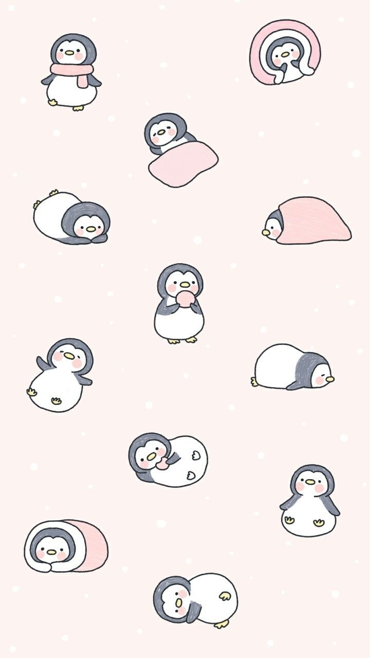 Cute, Background, And Penguin Image Animals Wallpaper Cartoon