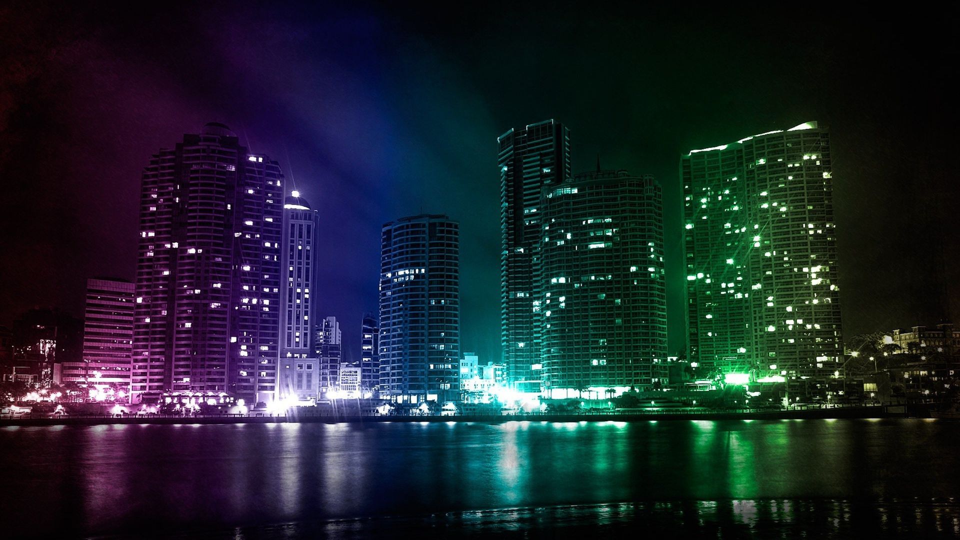 Colorful Night City Wallpaper
