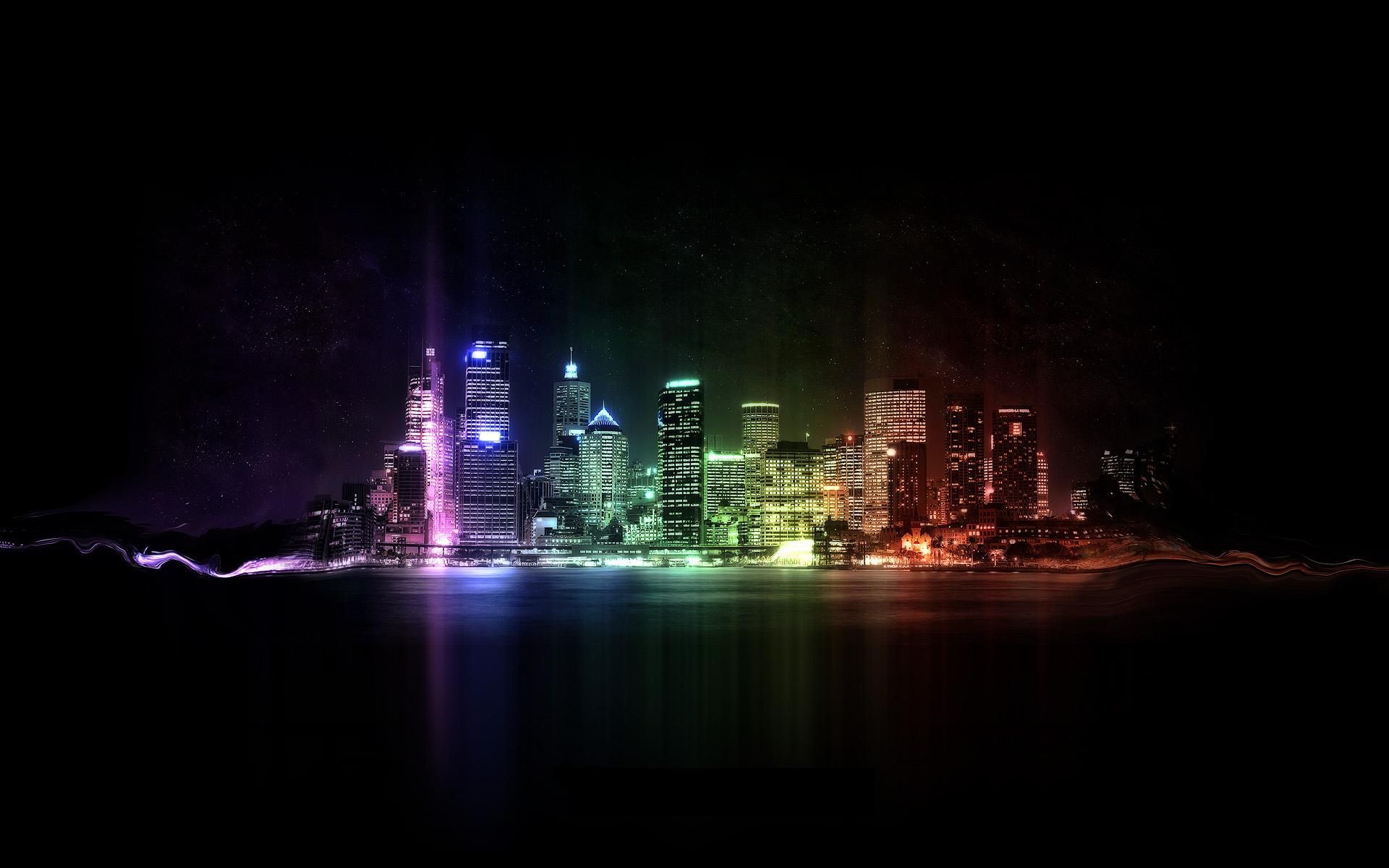 Colorful City lights, definitely one of my favorite things I've come across. City wallpaper, Cool background, Rainbow city