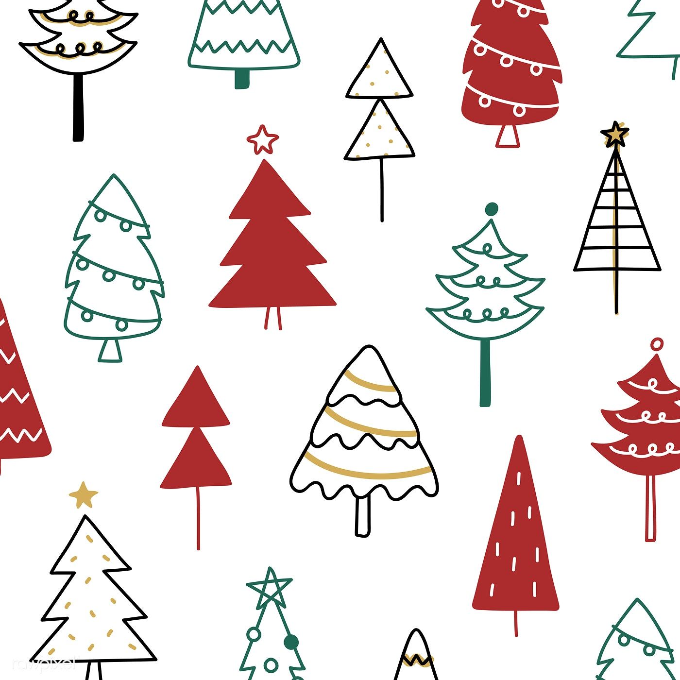Download premium vector of Christmas pine tree pattern background drawing. Christmas tree pattern, Tree doodle, Tree patterns