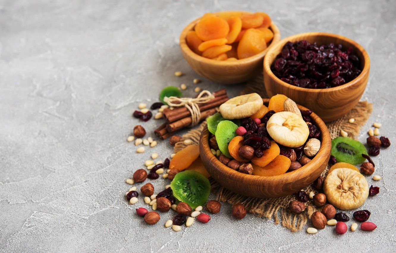 Wallpaper table, bowl, nuts, spices, dried fruits image for desktop, section еда