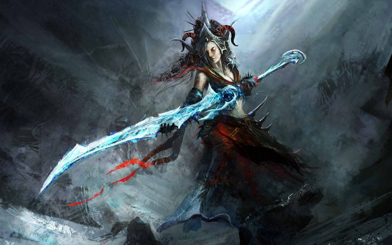 The Mighty Warrior. Warriors Wallpaper, Female Warrior Art, Ice Sword
