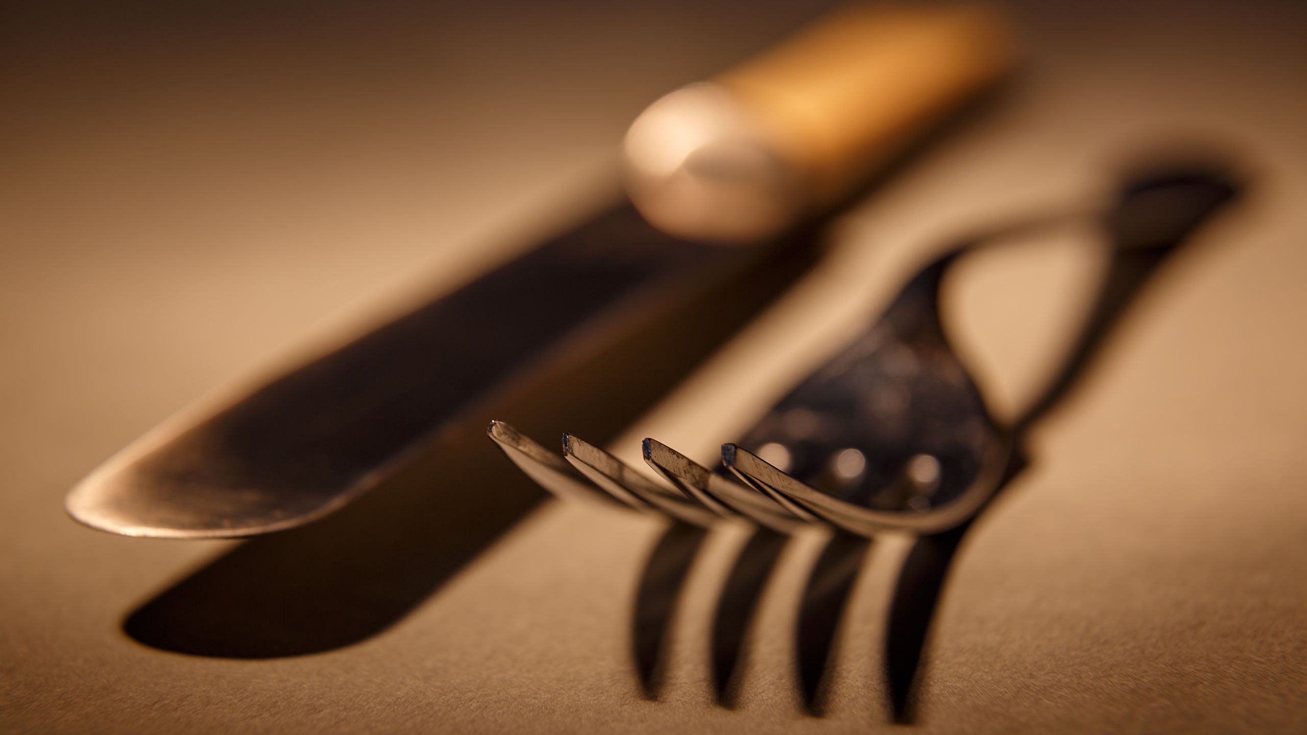 image Knife Fork Closeup 2560x1440