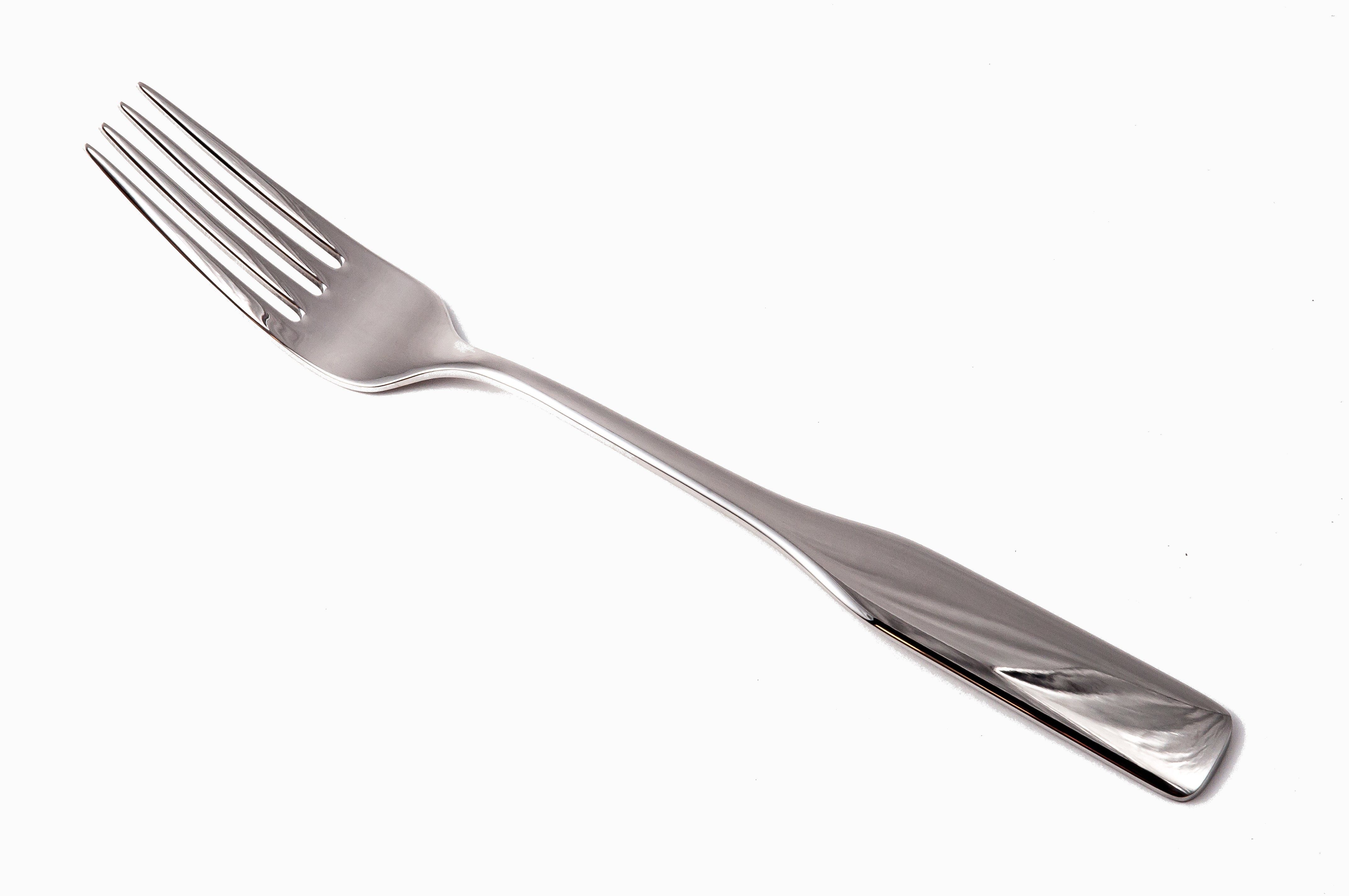 Stainless Steel Fork on White Background · Free