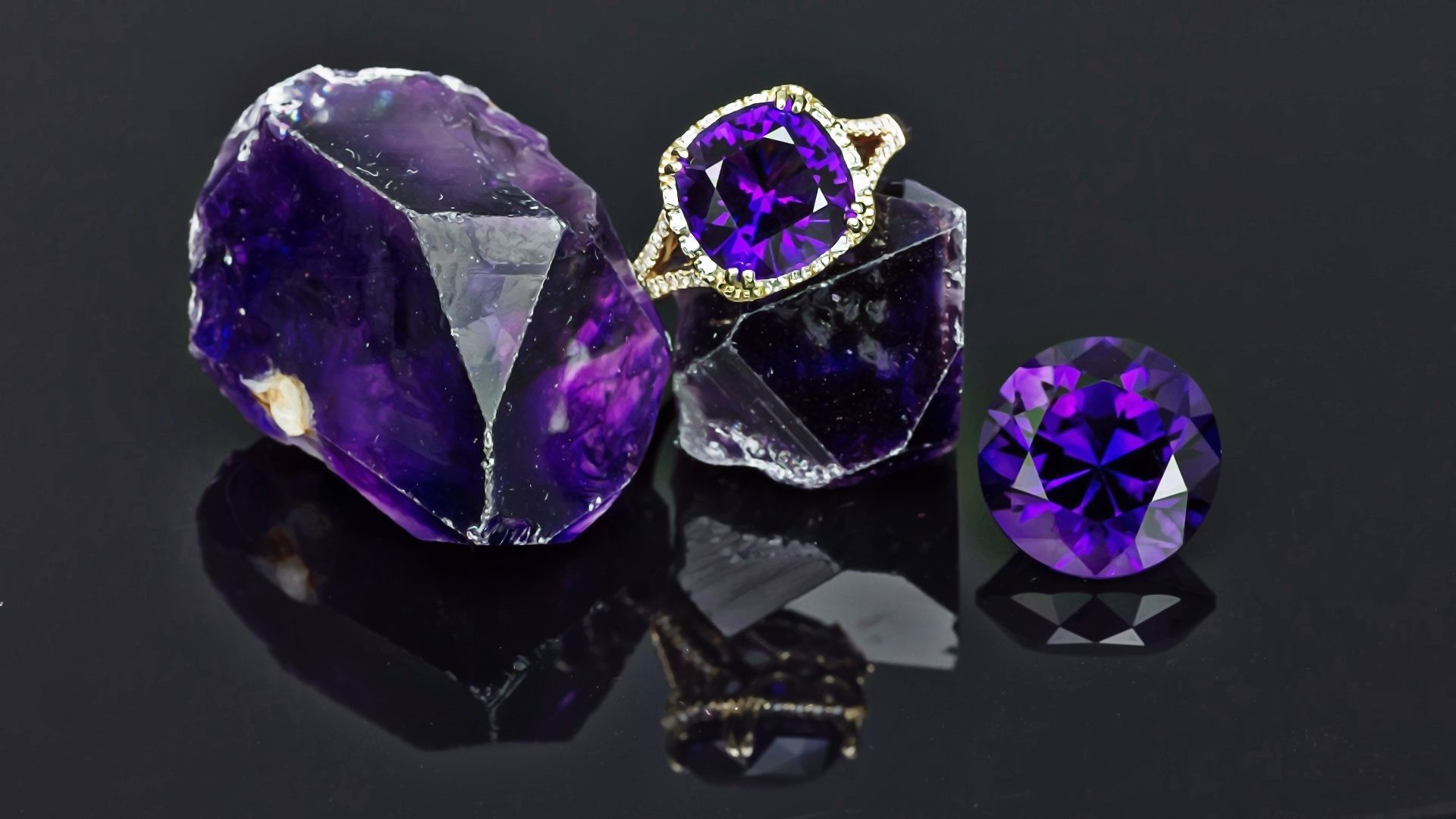 black and purple gems