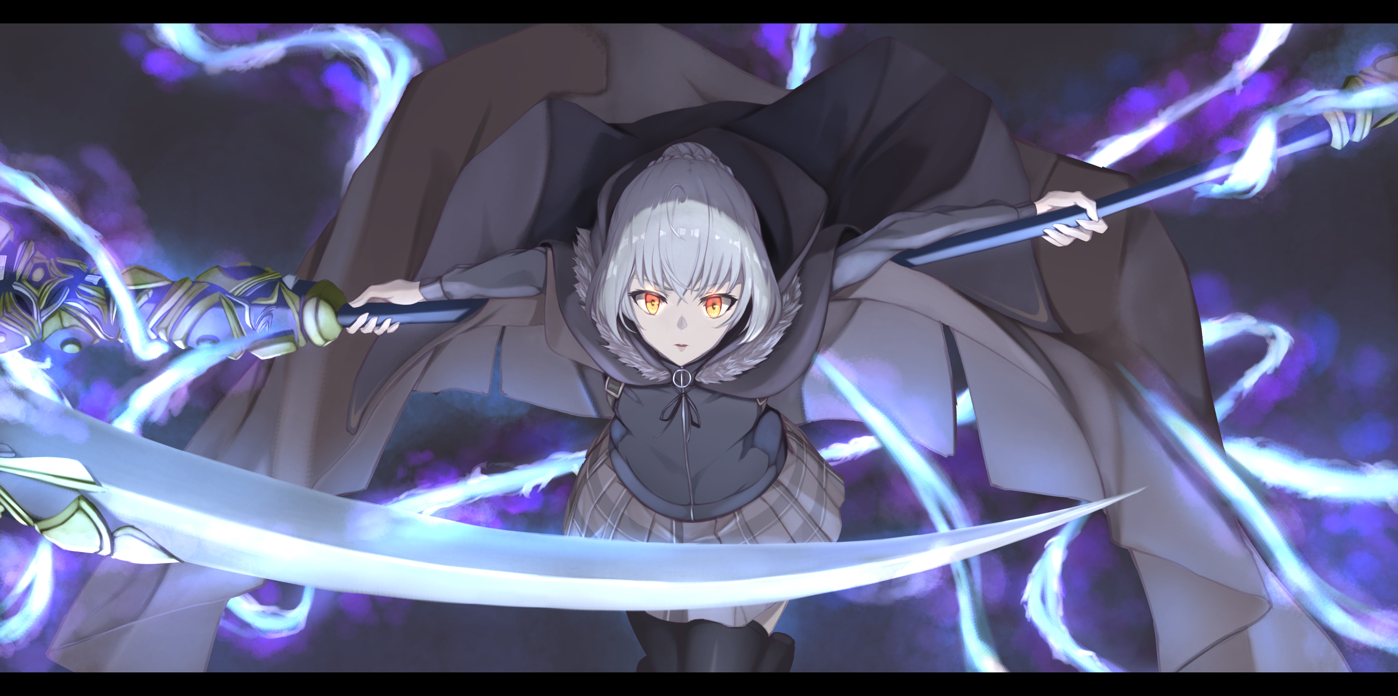 Fate (series) Gray Hair Gray (lord El Melloi Ii) Lord El Melloi Ii Case Files Orange Eyes Piisu Scythe Thighhighs Weapon. Konachan.com.com Anime Wallpaper
