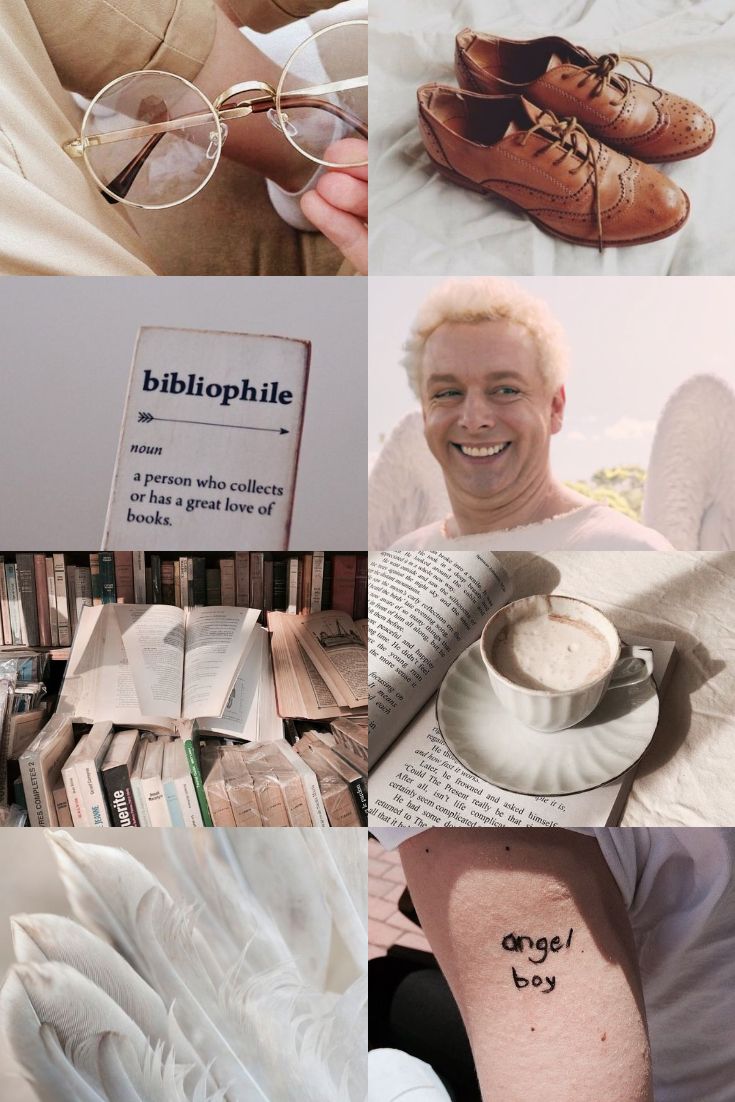 Aziraphale aesthetic. Aesthetic wallpaper, Aesthetic, Videos funny