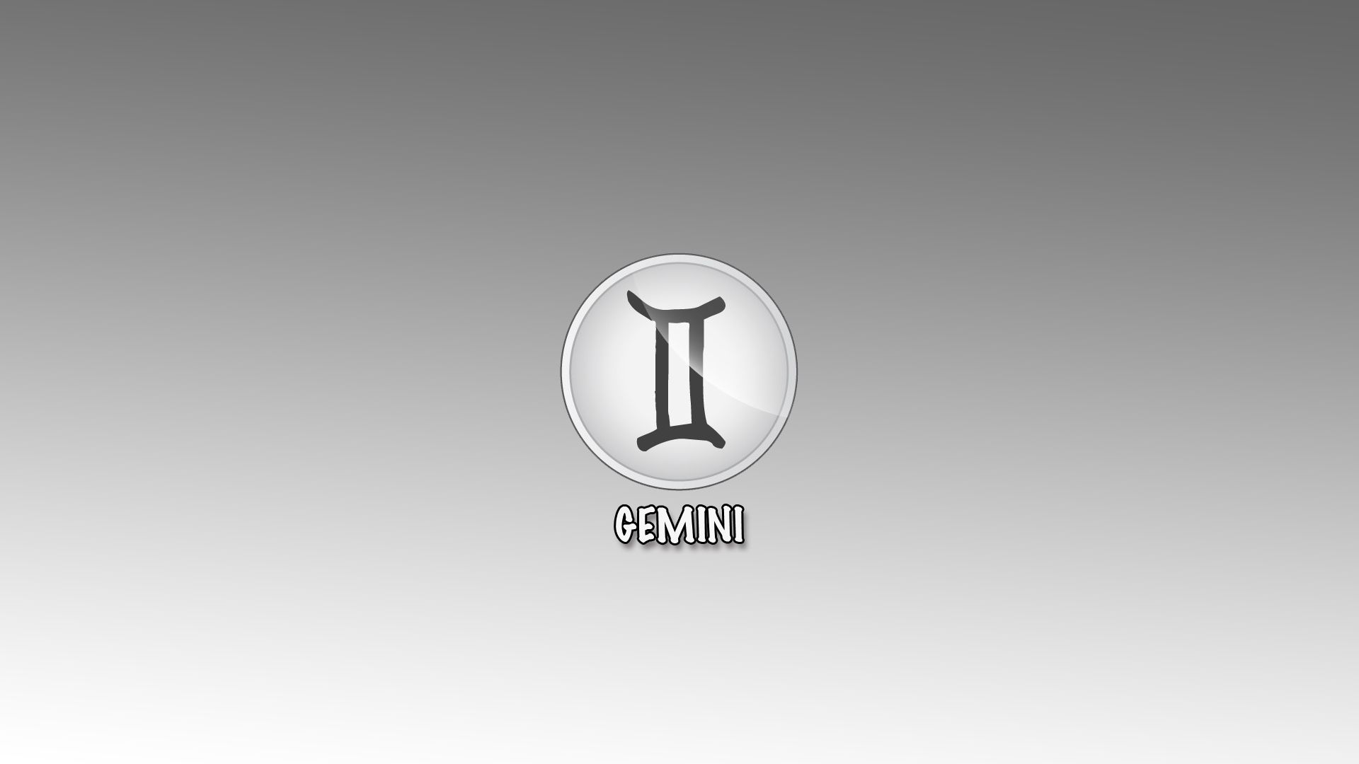 Gemini sign on a gray background Desktop wallpaper 1920x1080