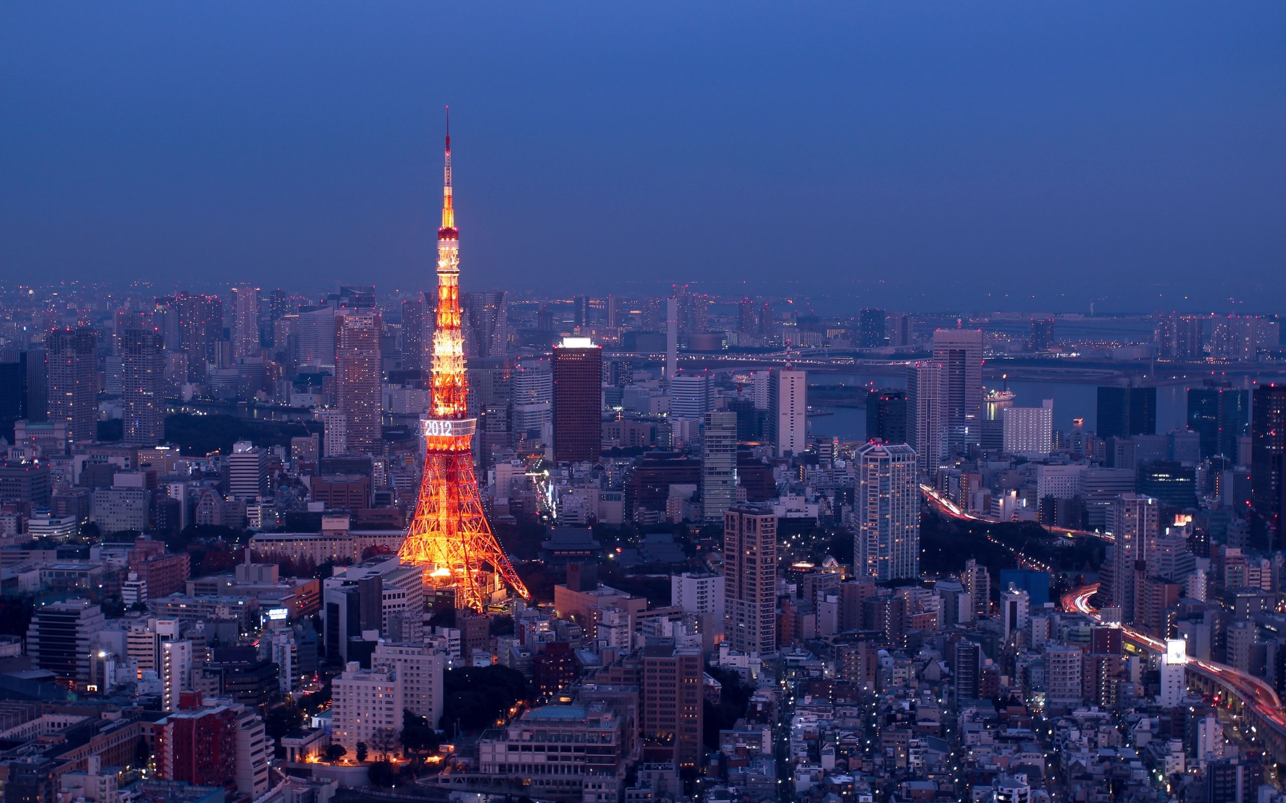 Tokyo City Full of Light at Night in Japan HD Desktop Wallpaper Background download