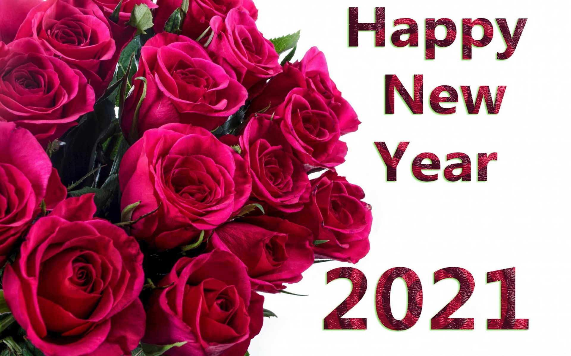 Happy New Year 2021 Red Roses Wallpaper HD High Quality 1920x1200, Wallpaper13.com