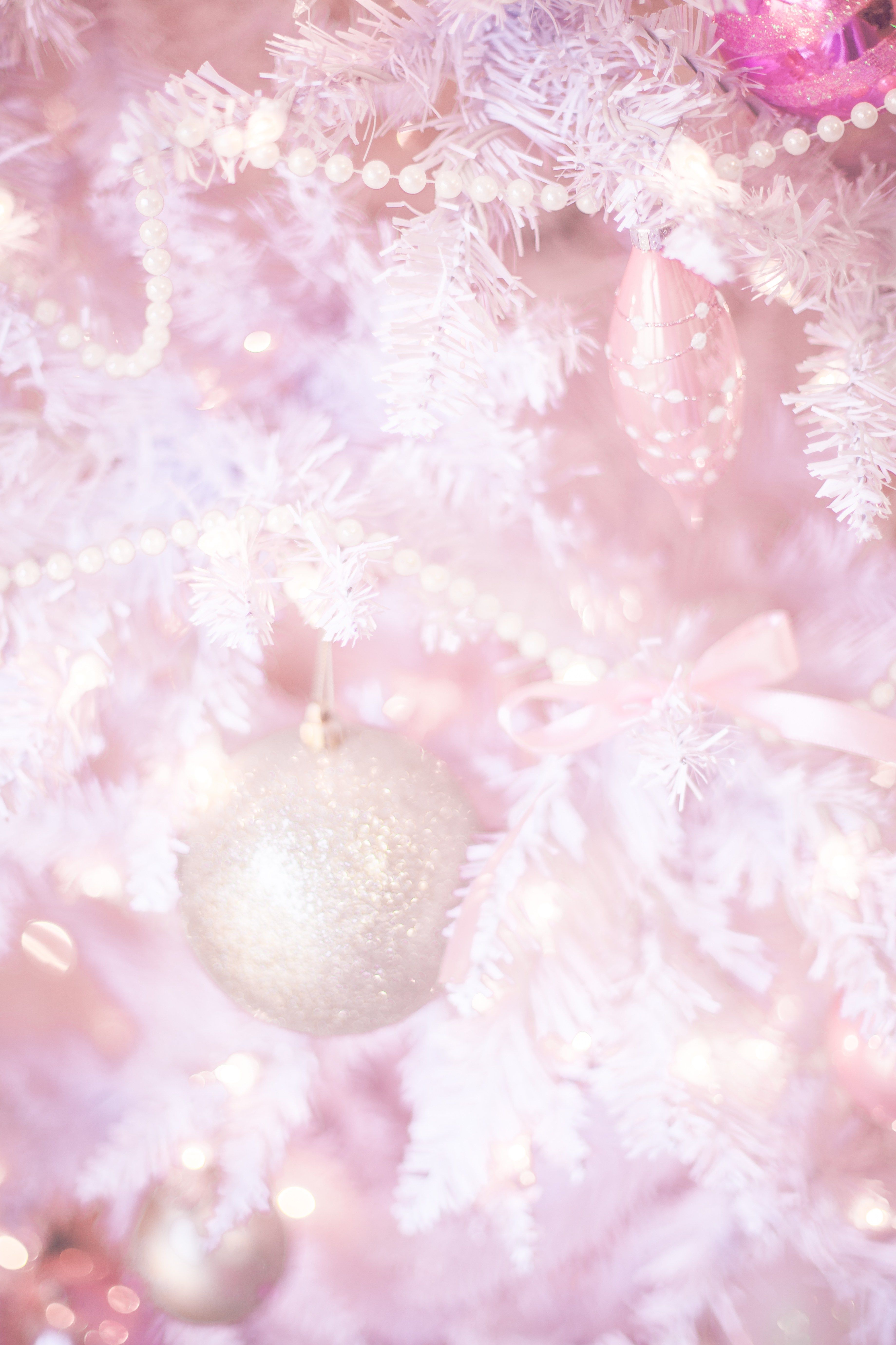 A Pretty & Pastel Christmas. Pink christmas background, Whimsical christmas decor, Pastel christmas decor