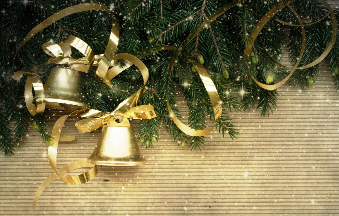 Wallpaper decoration, tree, bells, Christmas, decoration, xmas, Merry, Christmas. New Year image for desktop, section новый год