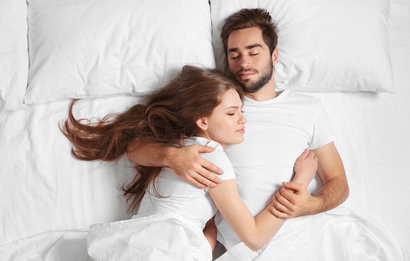 Wallpaper woman, man, sleeping, embraced image for desktop, section настроения