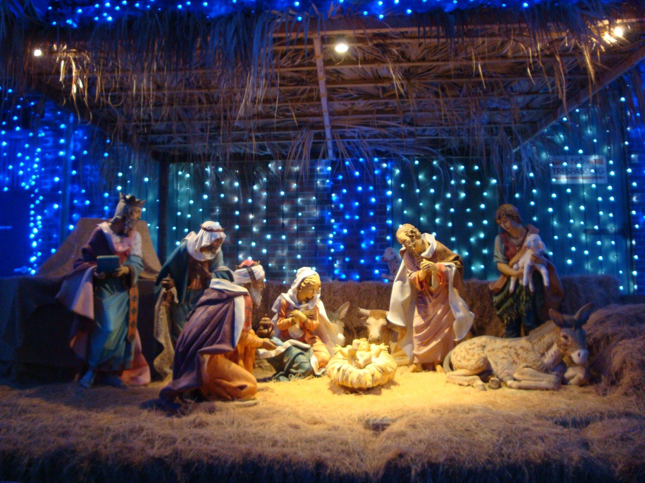Background Christmas Wallpaper Nativity Scene