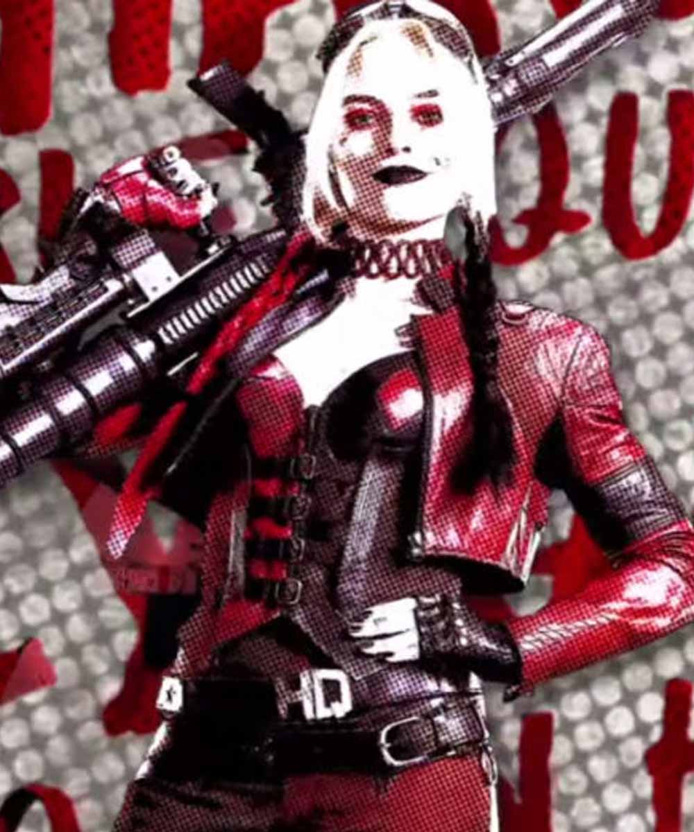 Margot Robbie The Suicide Squad 2021 Harley Quinn Leather Jacket