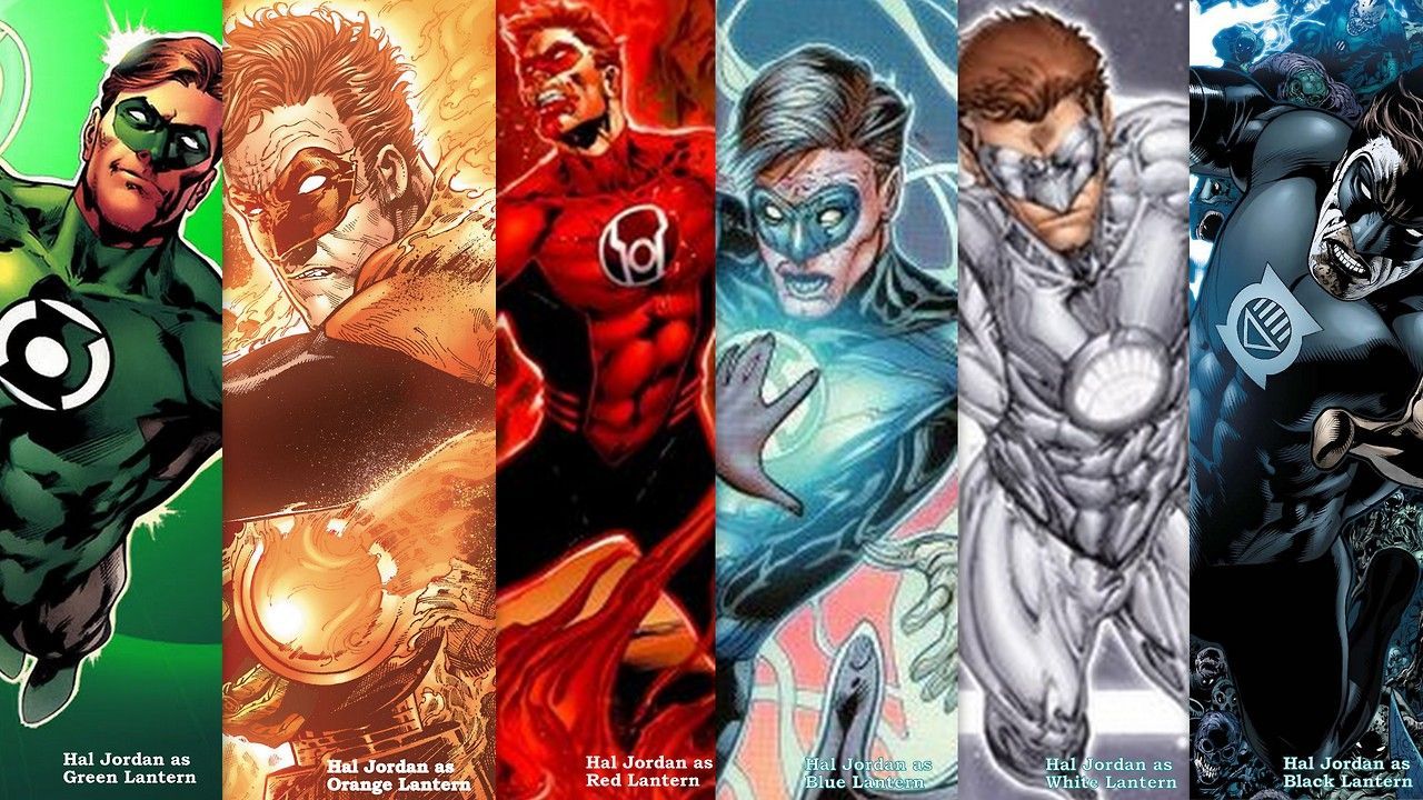 The different incarnations of Hal Jordan. Orange lanterns, Dc comics superheroes, Dc comics art
