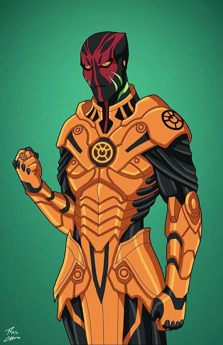 Orange Lantern Salzar (Earth 27) Phil Cho. Orange Lanterns, Dc Comics Art, Comic Villains