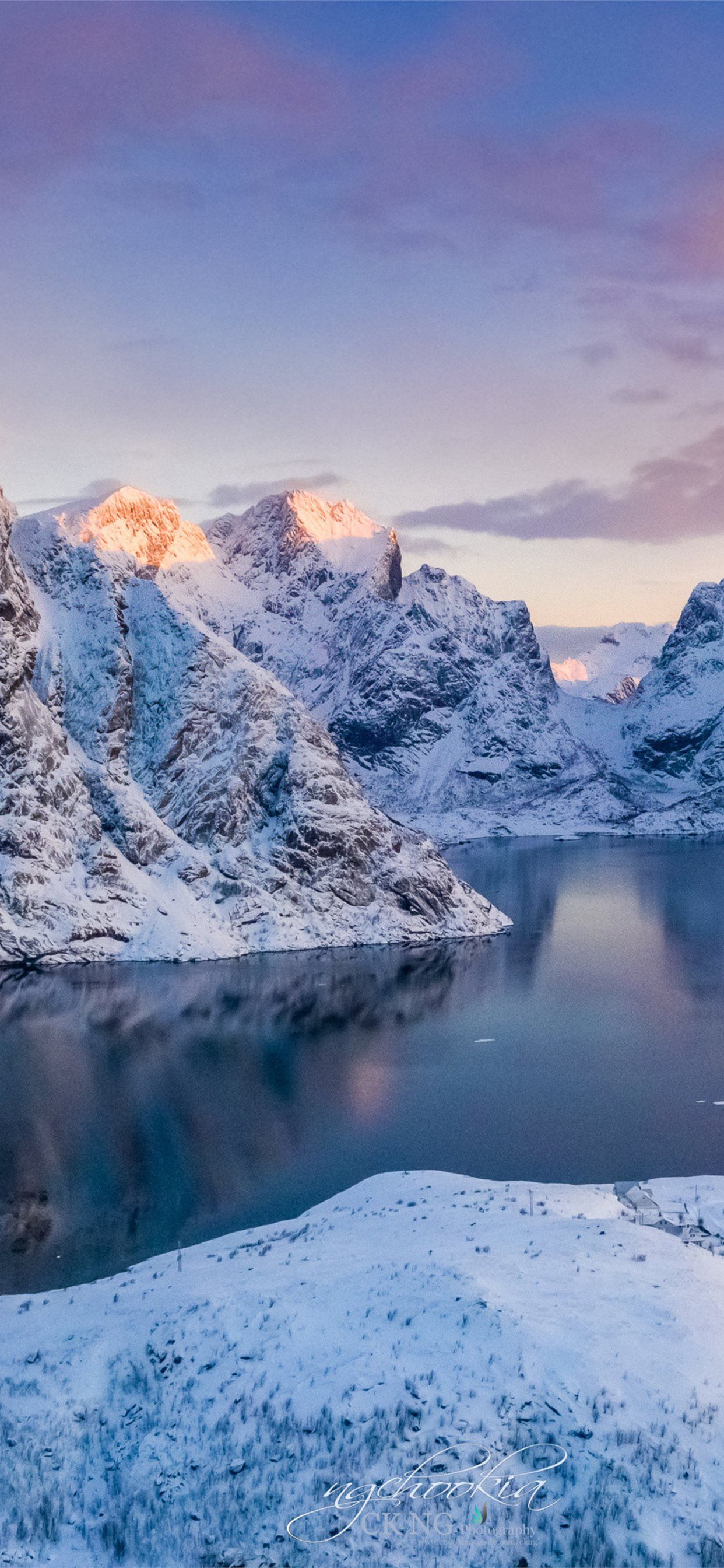 Norway Lofoten Mountains Winter Bay Snow Samsung G. iPhone 11 Wallpaper Free Download