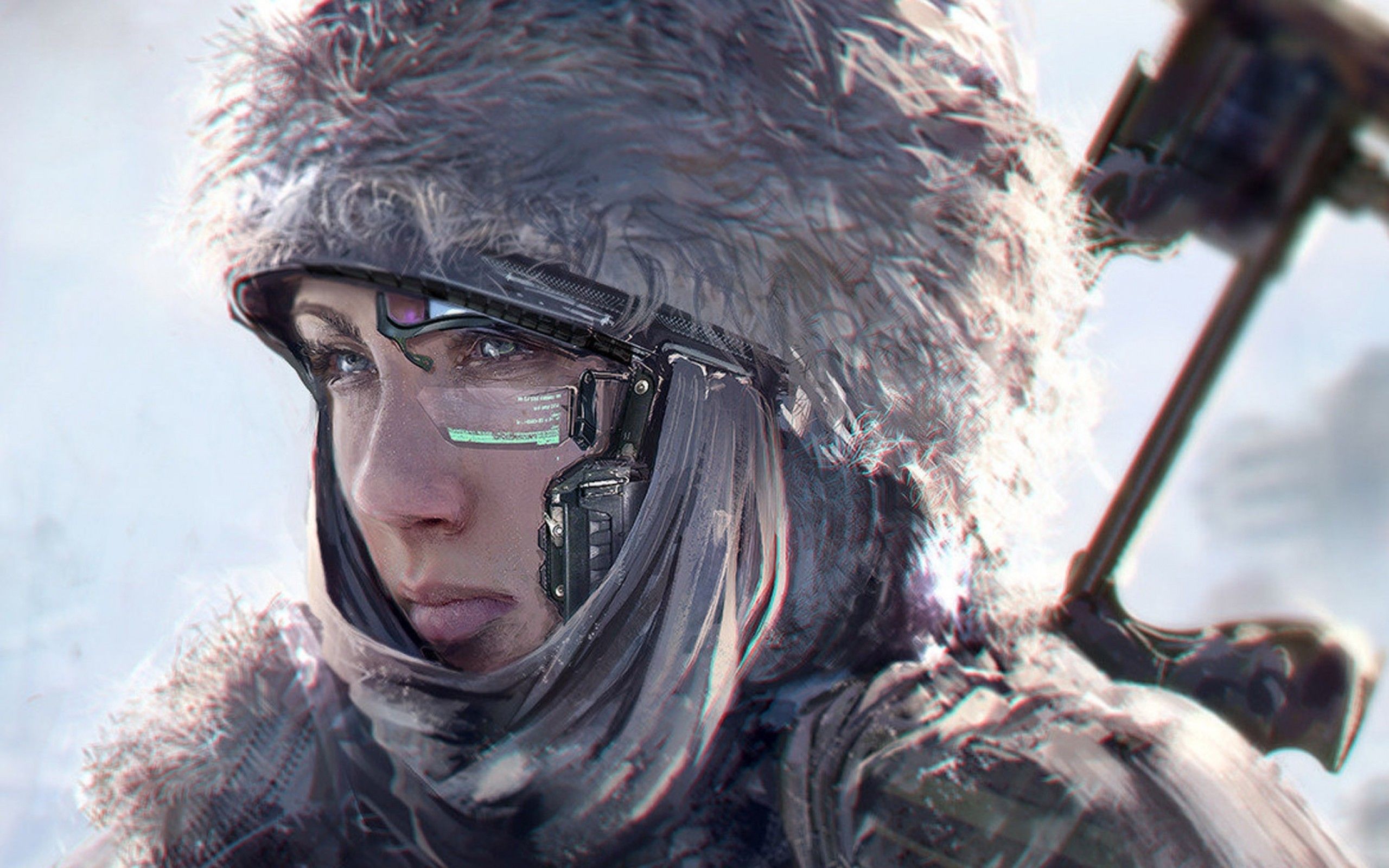 Download 2560x1600 Fantasy Woman, Sci Fi, Winter Wallpaper For MacBook Pro 13 Inch