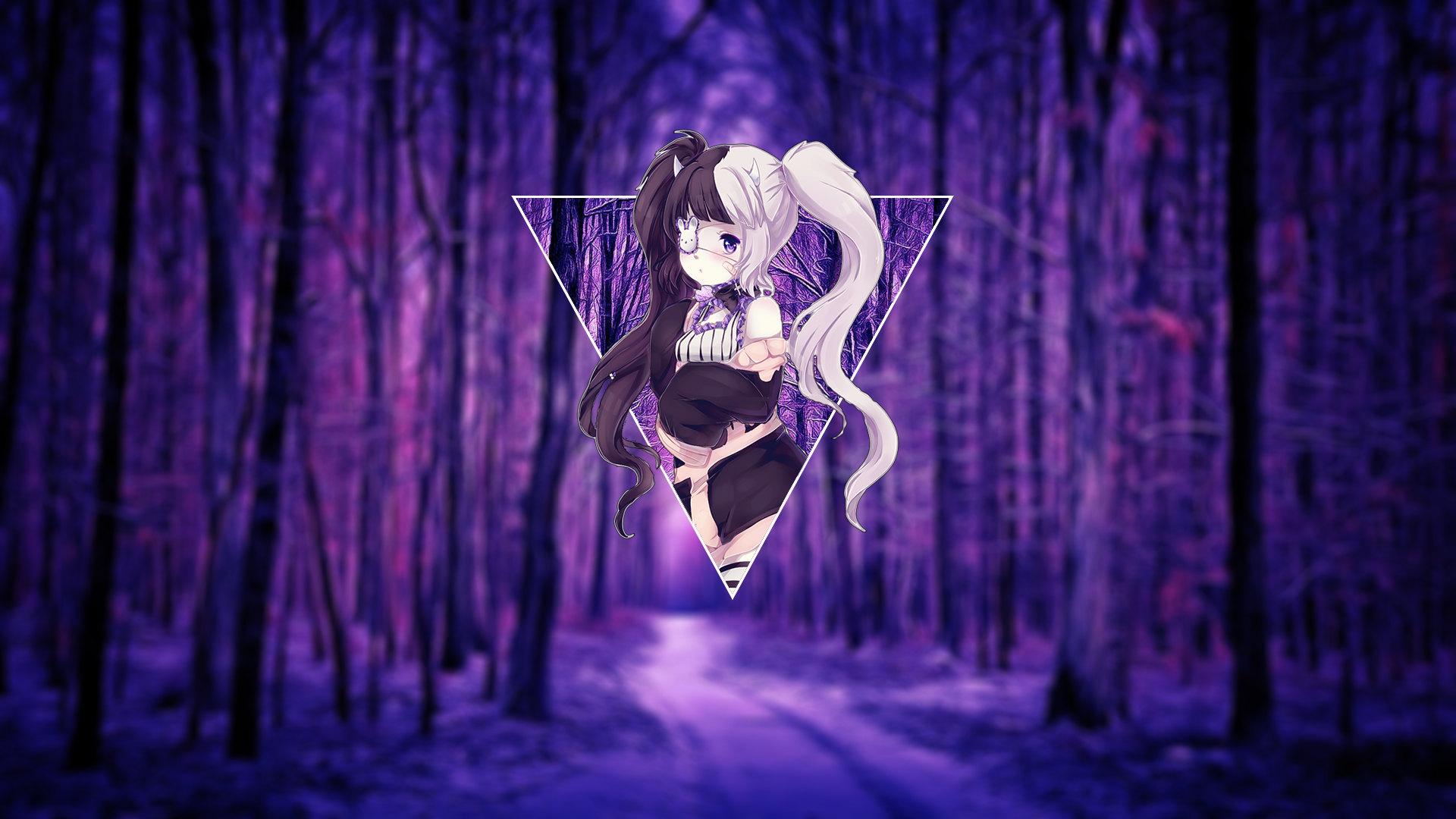 Purple Anime Girl Wallpaper