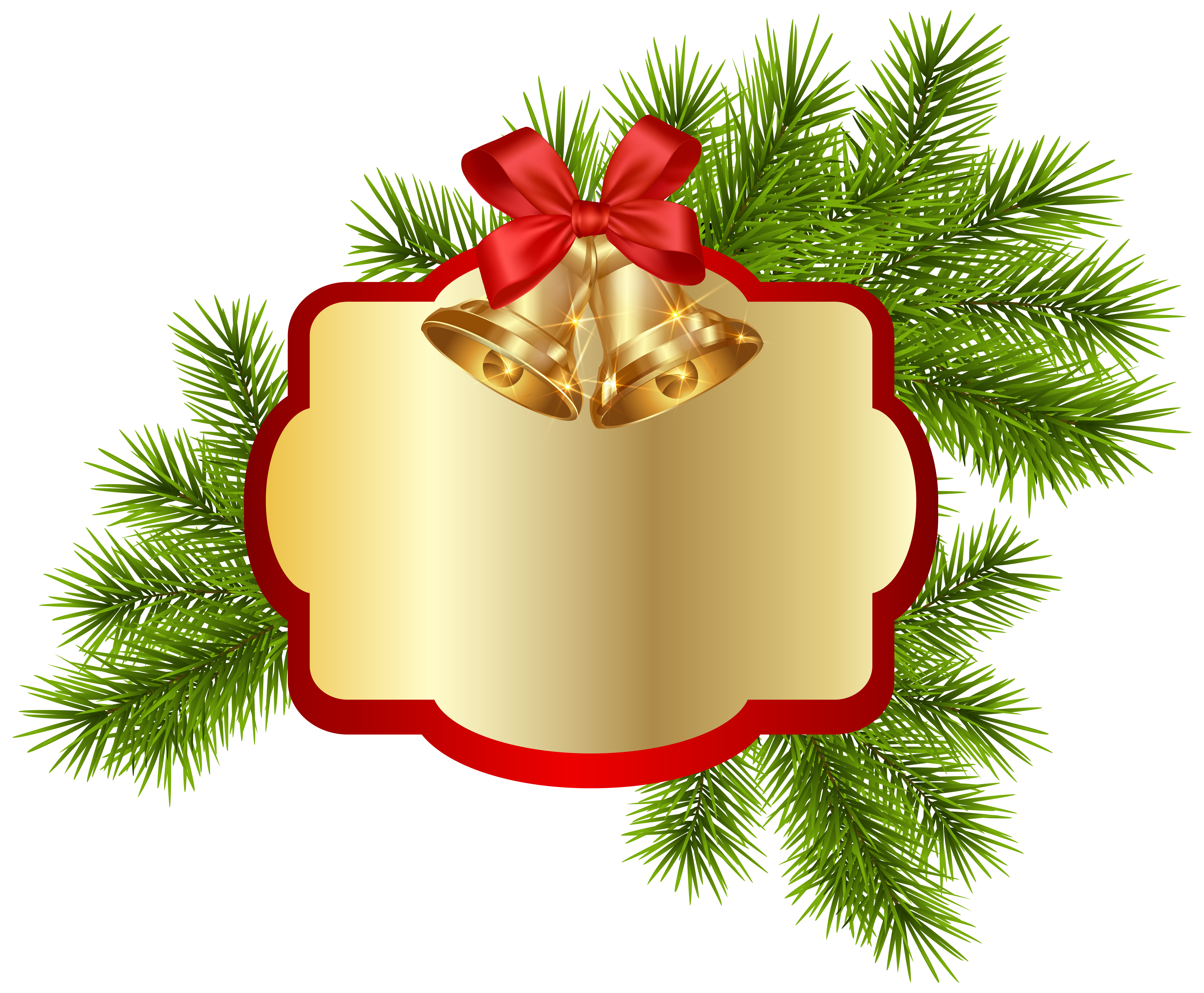 Christmas Blank Decor with Bells PNG Clipart Image. Christmas card image, Christmas cutouts, Christmas image